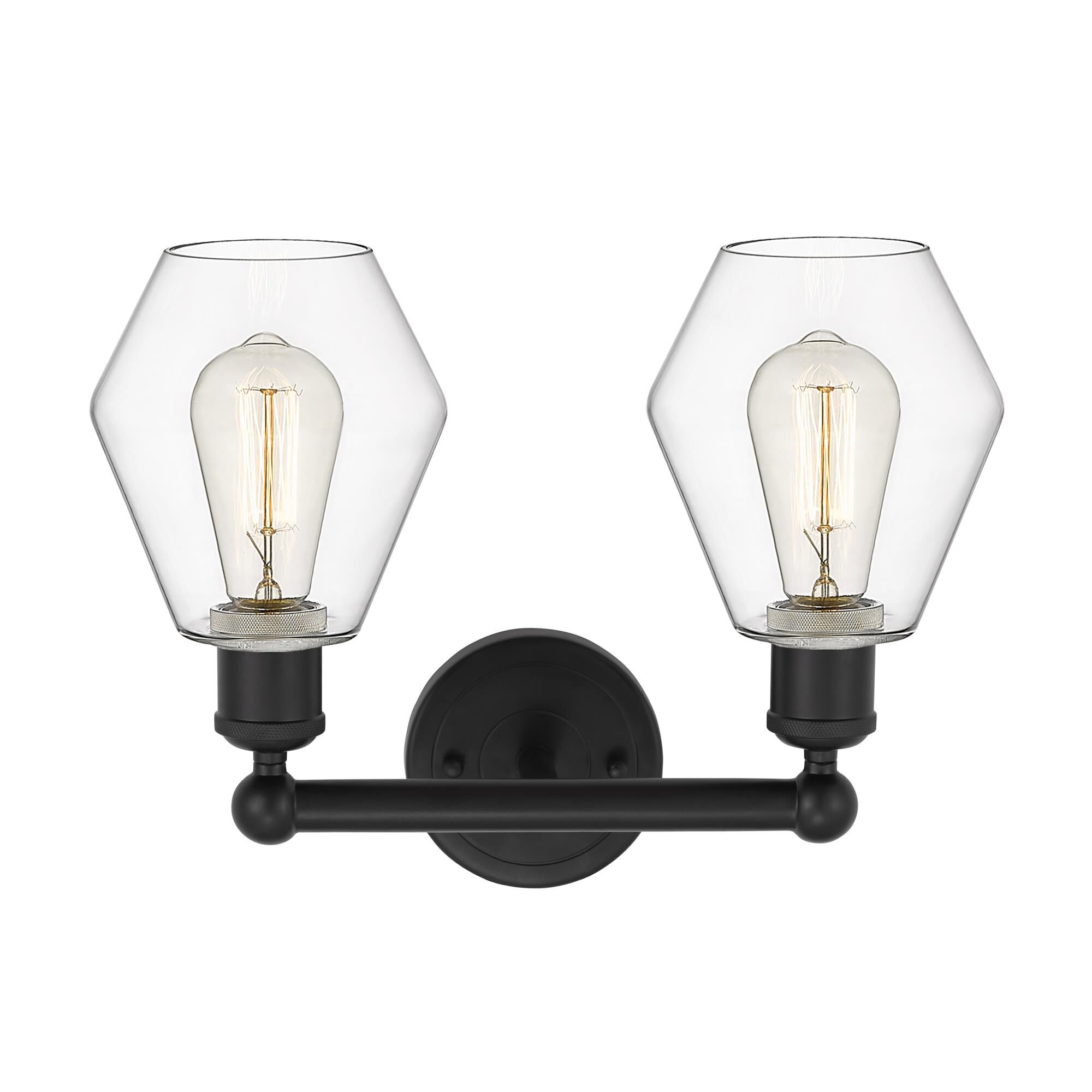 Shown in Matte Black  finish and Clear glass