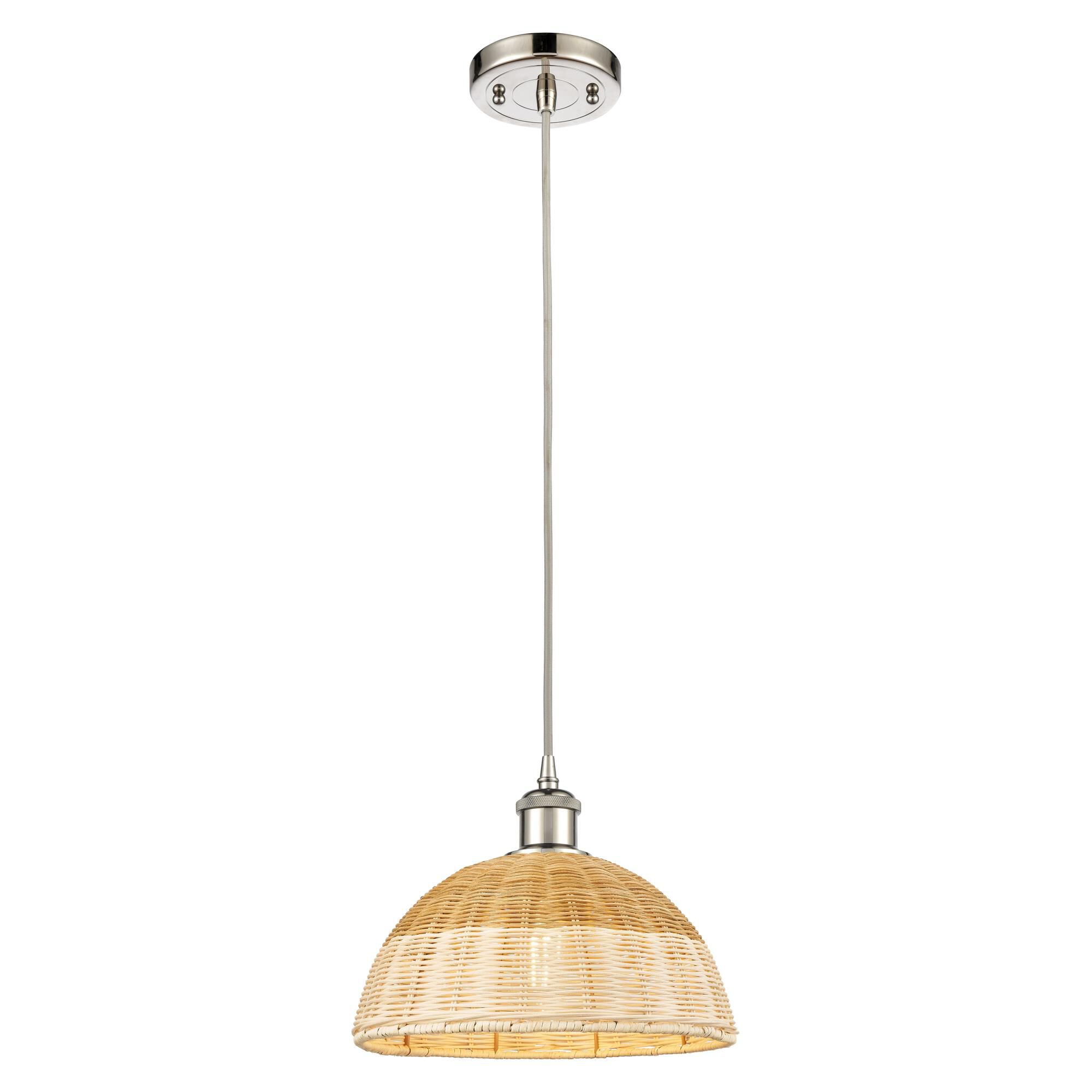 Shown in Polished Nickel finish and Natural shade