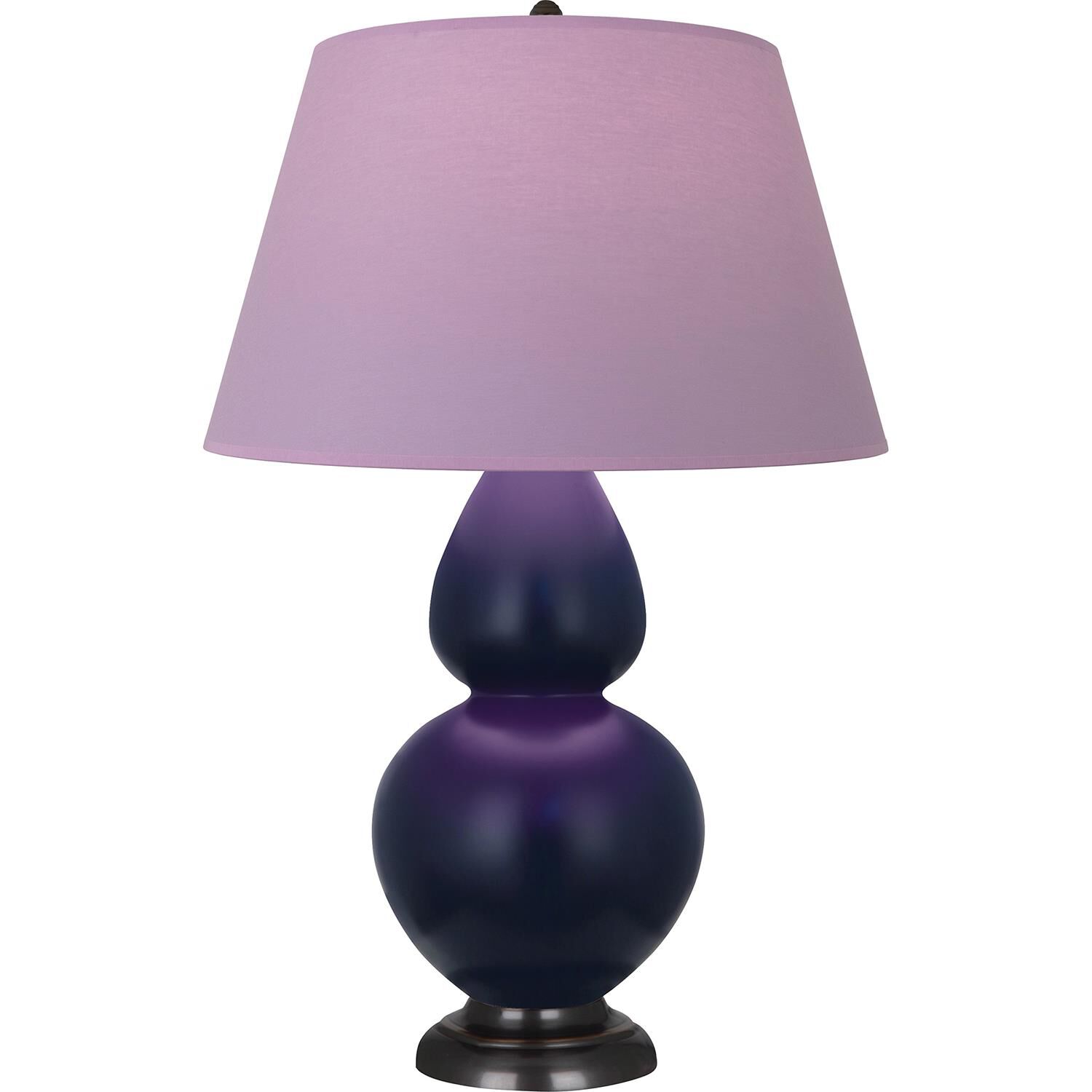 Shown in Matte Midnight Blue finish and Lavender and Plum shade and Deep Patina Bronze accent