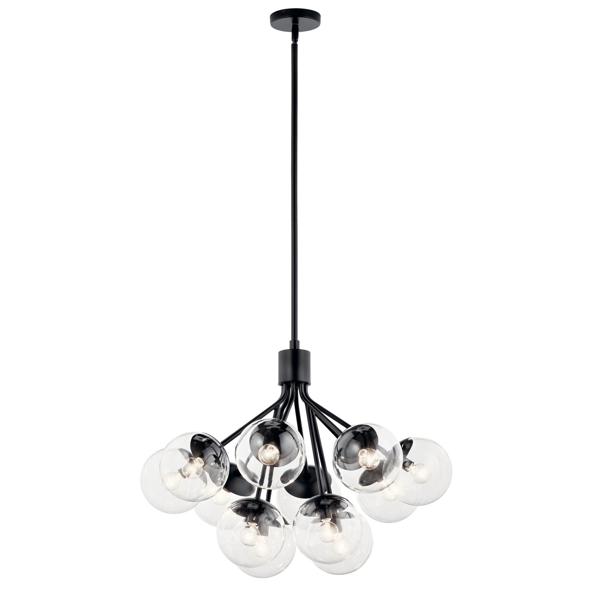 Shown in Black finish and Clear glass