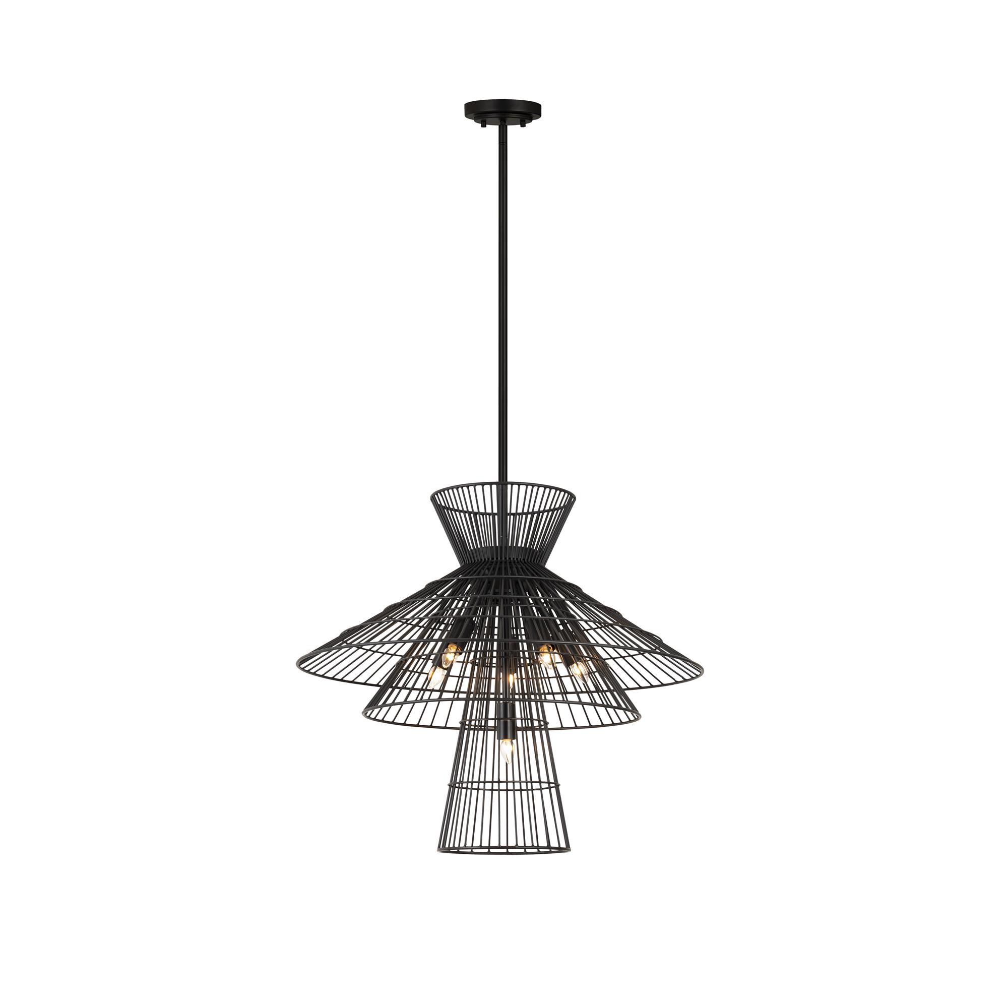 Shown in Matte Black finish and Iron glass and Iron shade