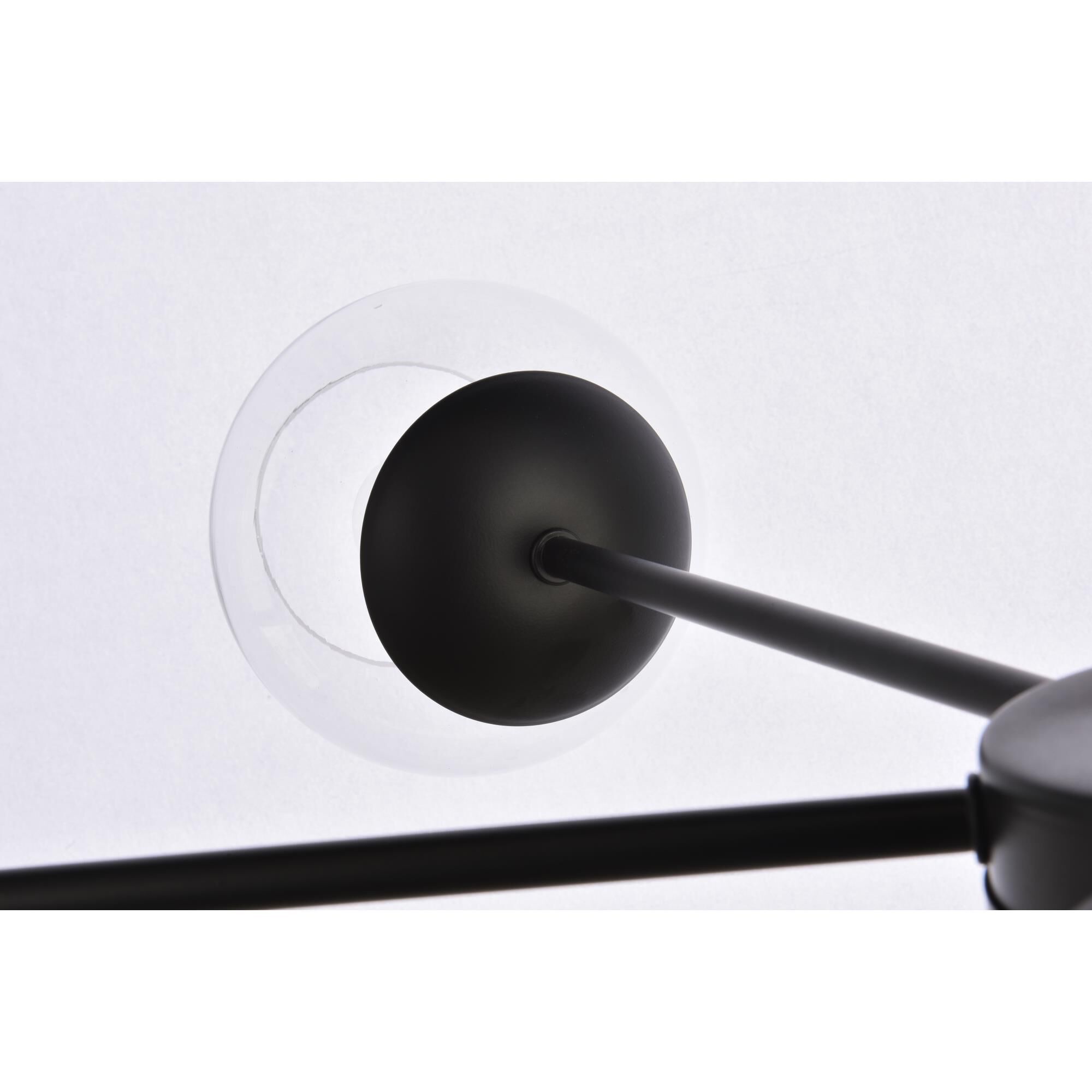 Shown in Black finish and Clear glass