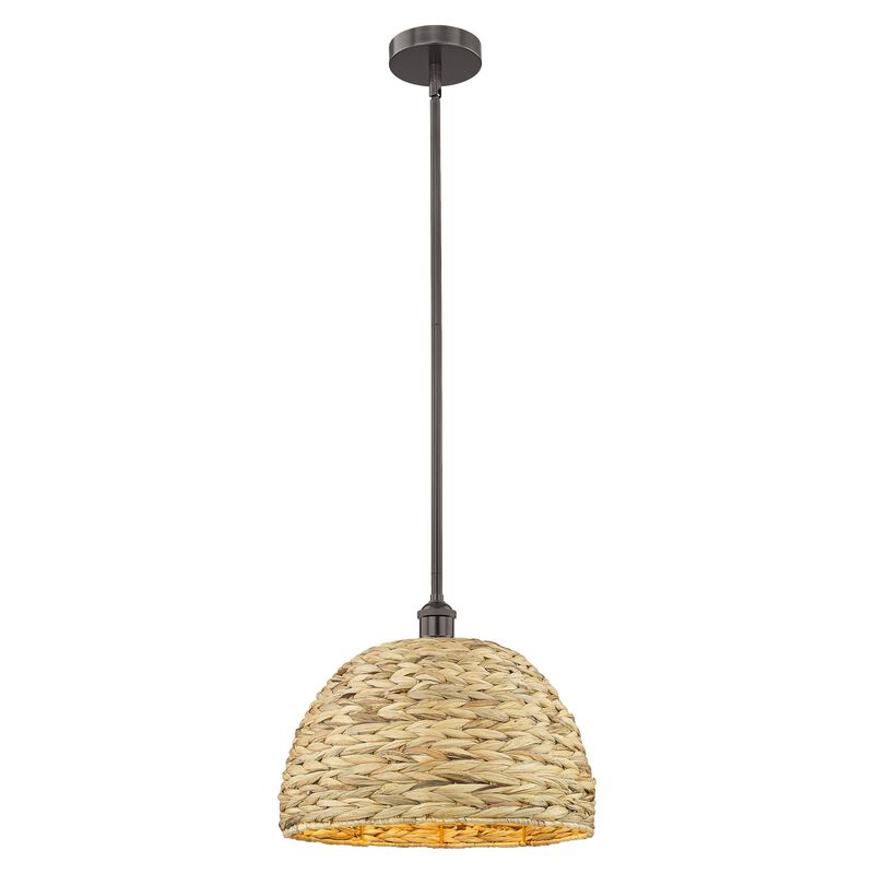 Bruno Marashlian Woven Rattan 16 Inch Large Pendant by Innovations Lighting