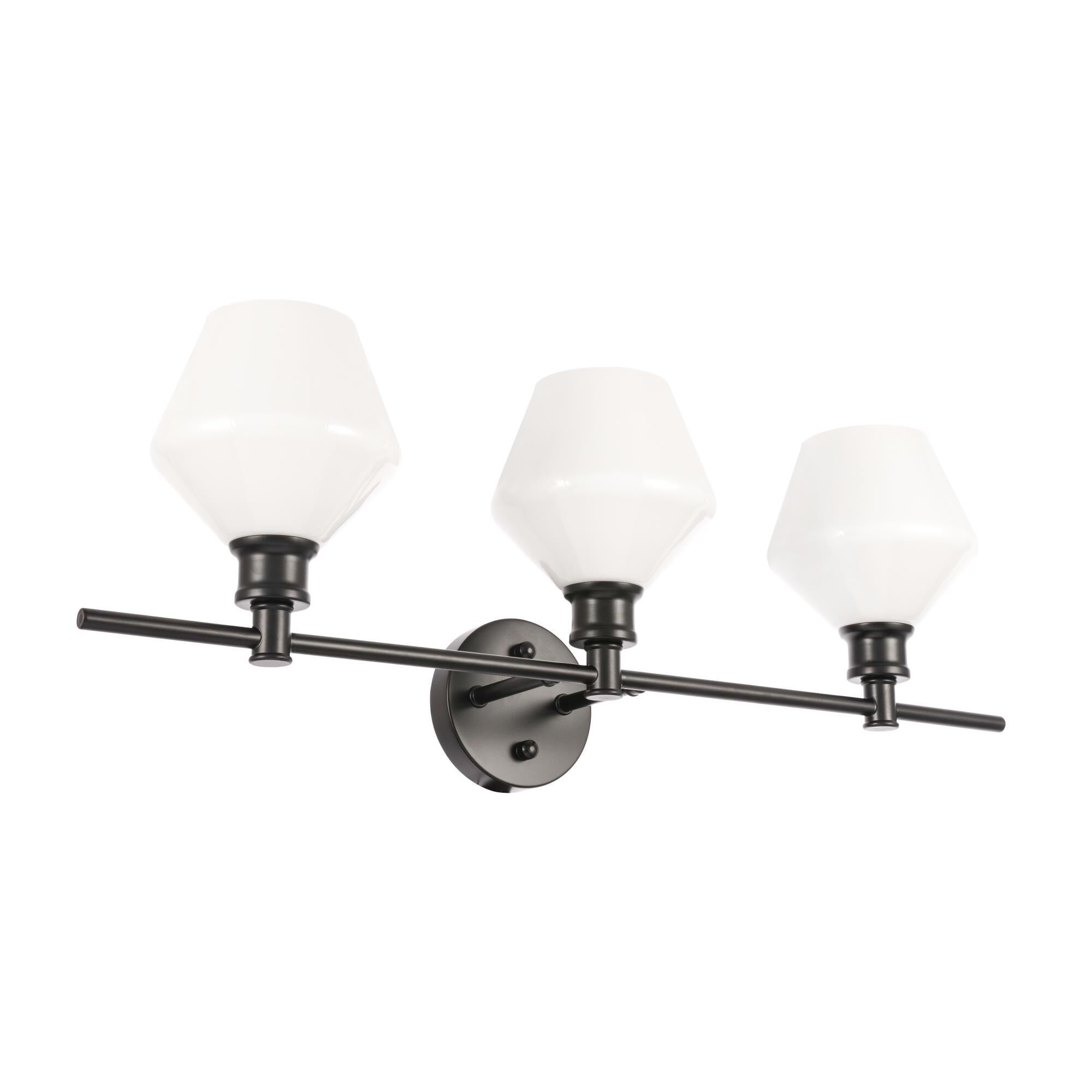 Shown in Black finish and Frosted White  glass