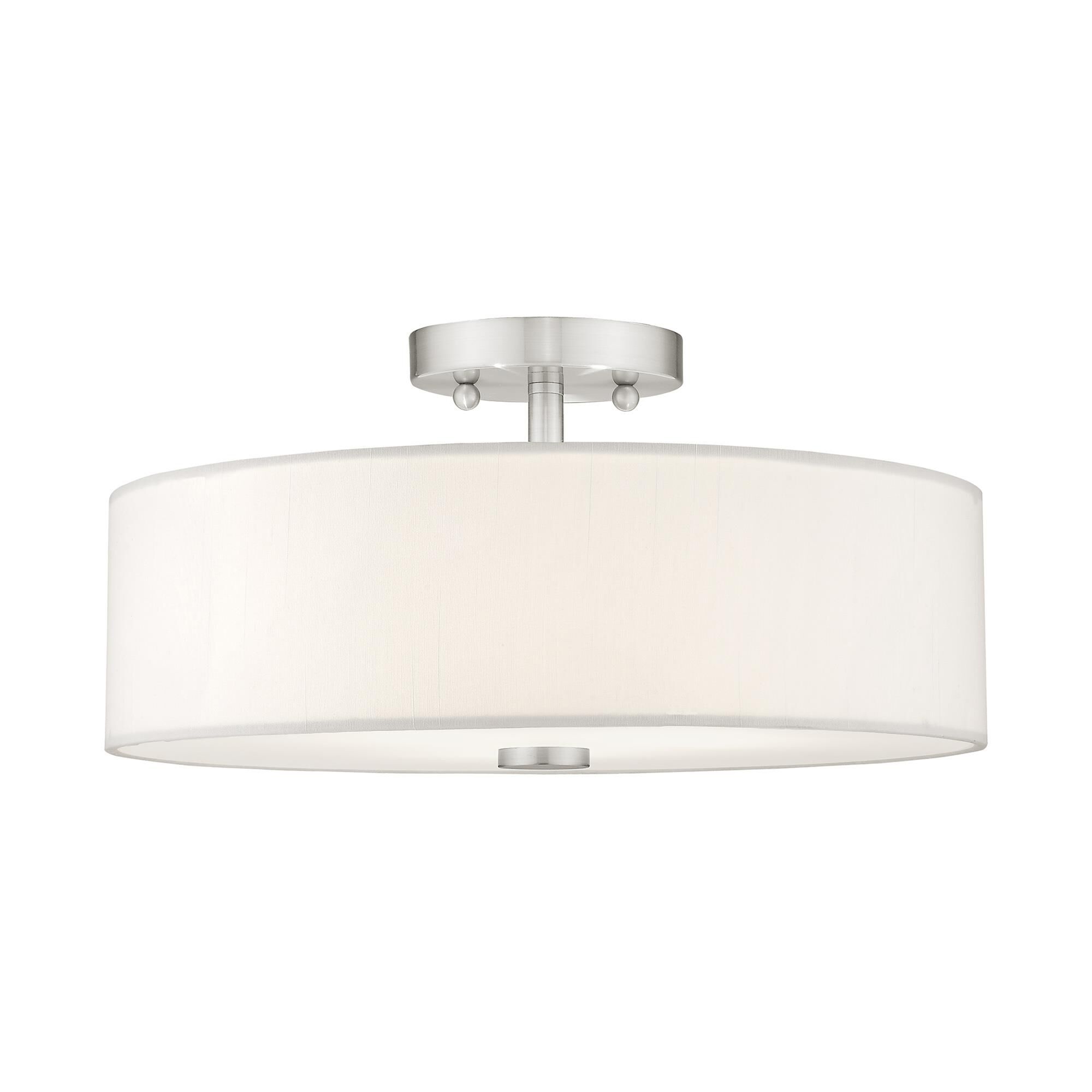 Brighton 15 Inch 3 Light Semi Flush Mount by Livex Lighting