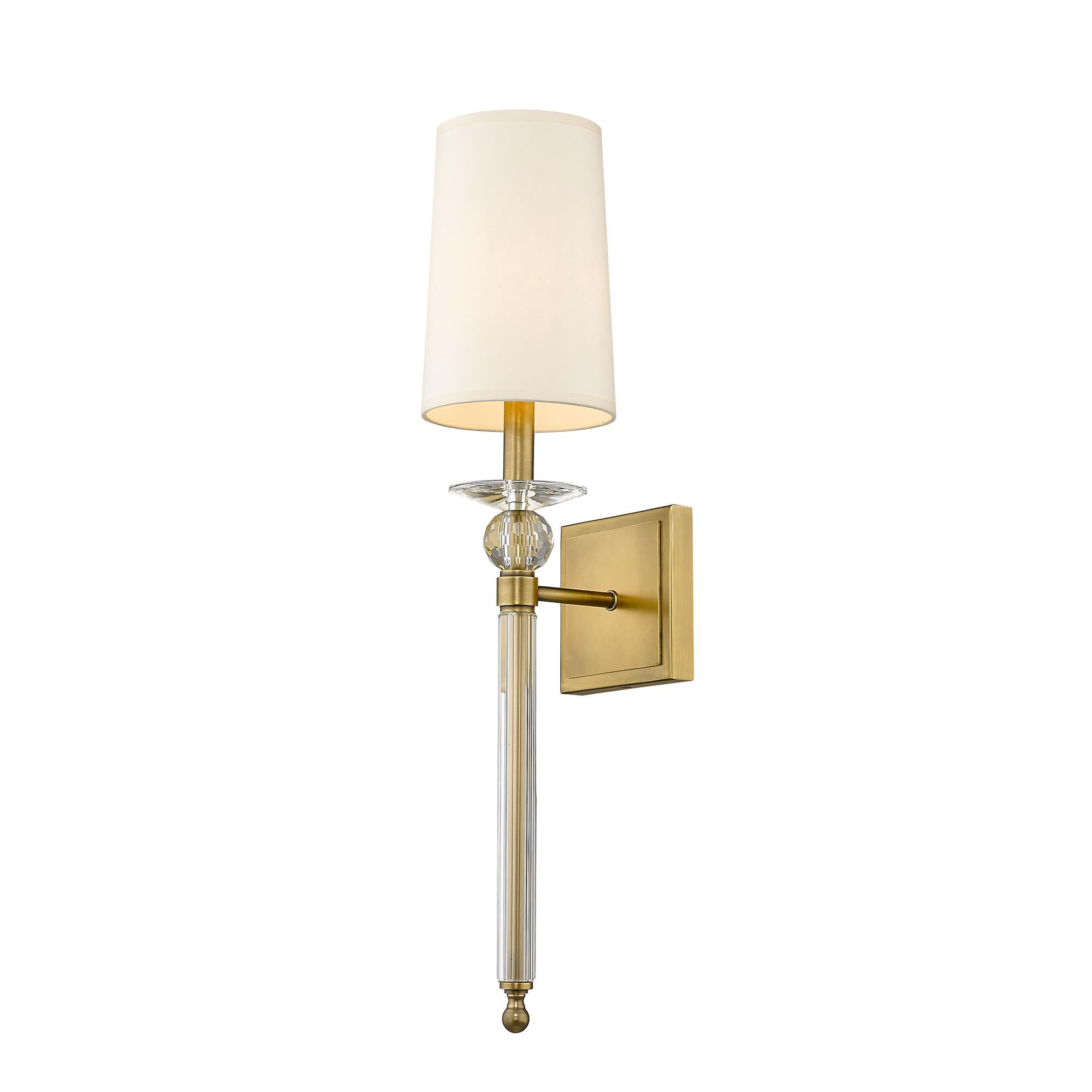 Shown in Rubbed Brass finish and Parchment Paper glass and Parchment Paper shade