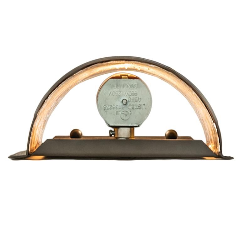 Shown in Wrought Iron finish and Amber Mica glass