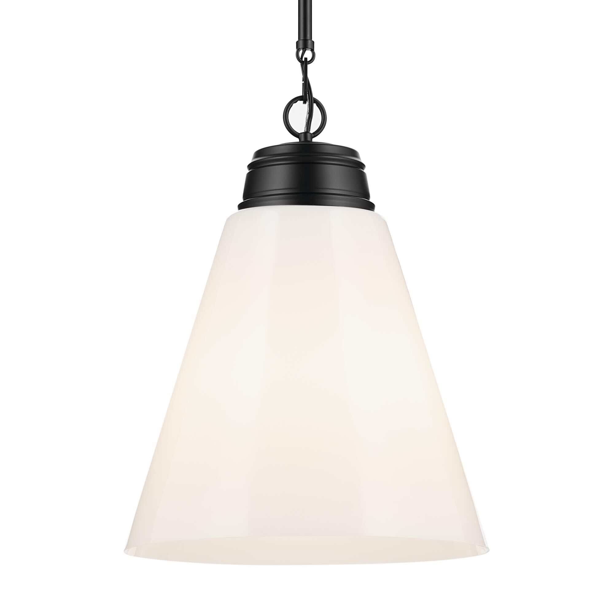 Shown in Black finish and Opal glass