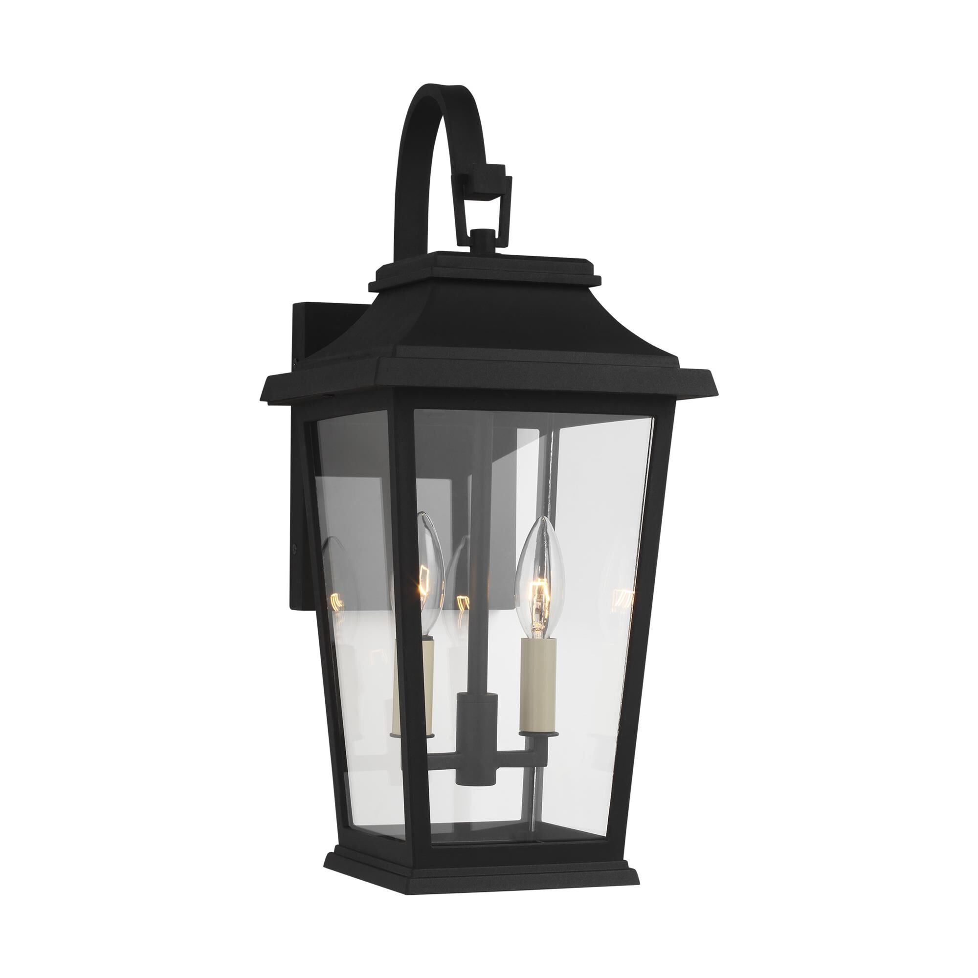 Shown in Textured Black finish and Clear Panels glass