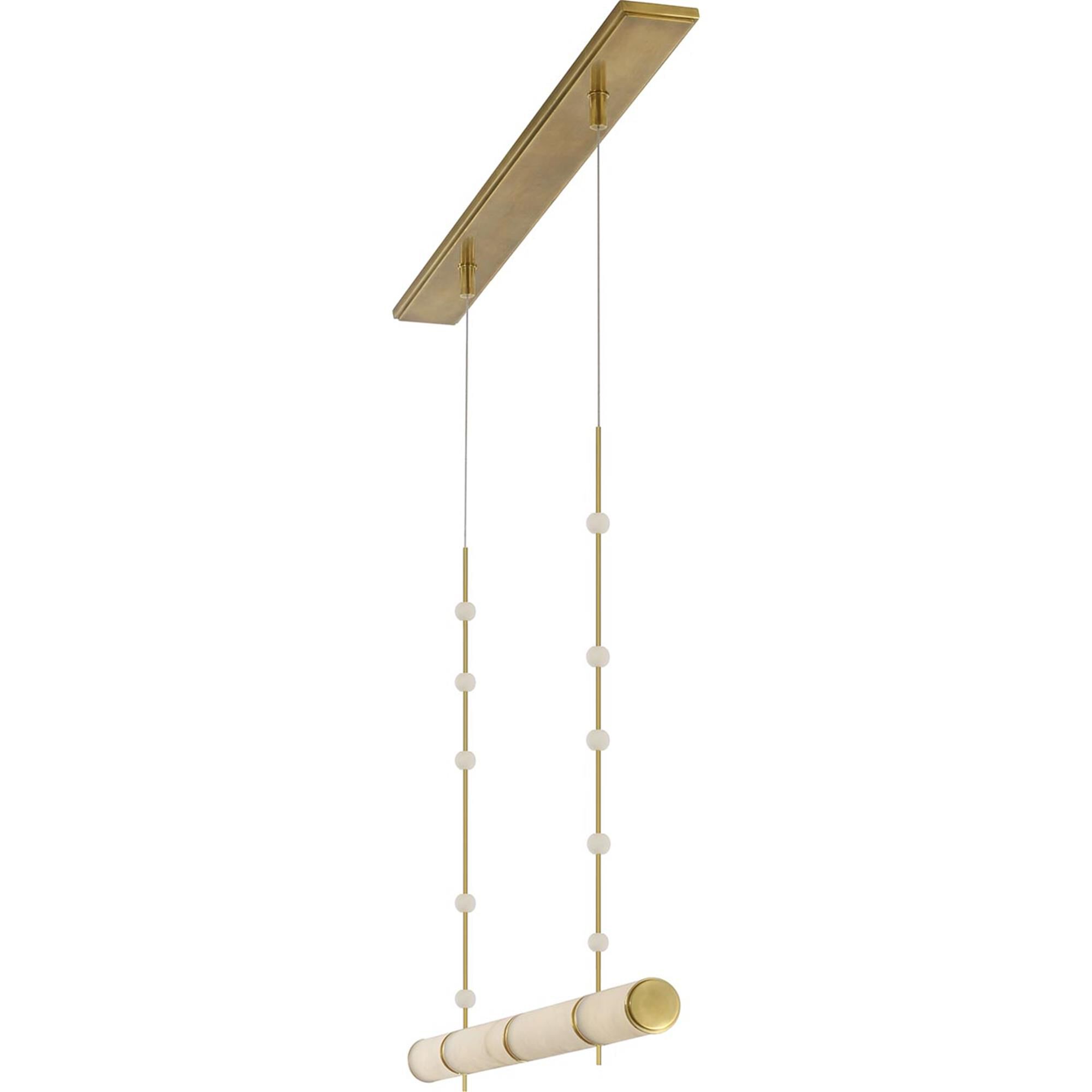 Shown in Antique-Burnished Brass finish and Alabaster shade