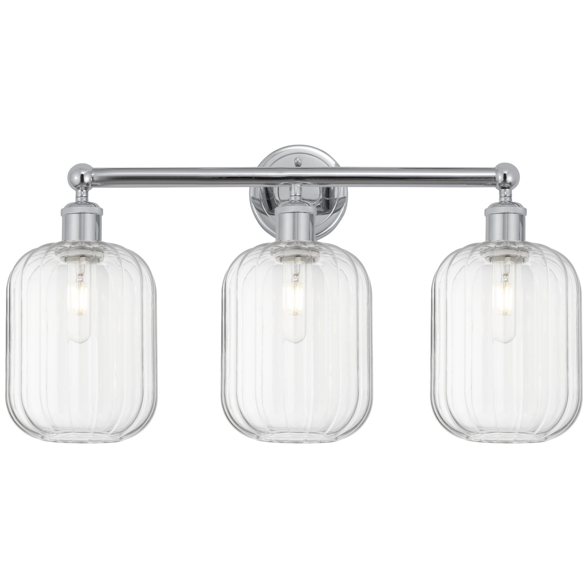 Shown in Polished Chrome finish and Clear glass