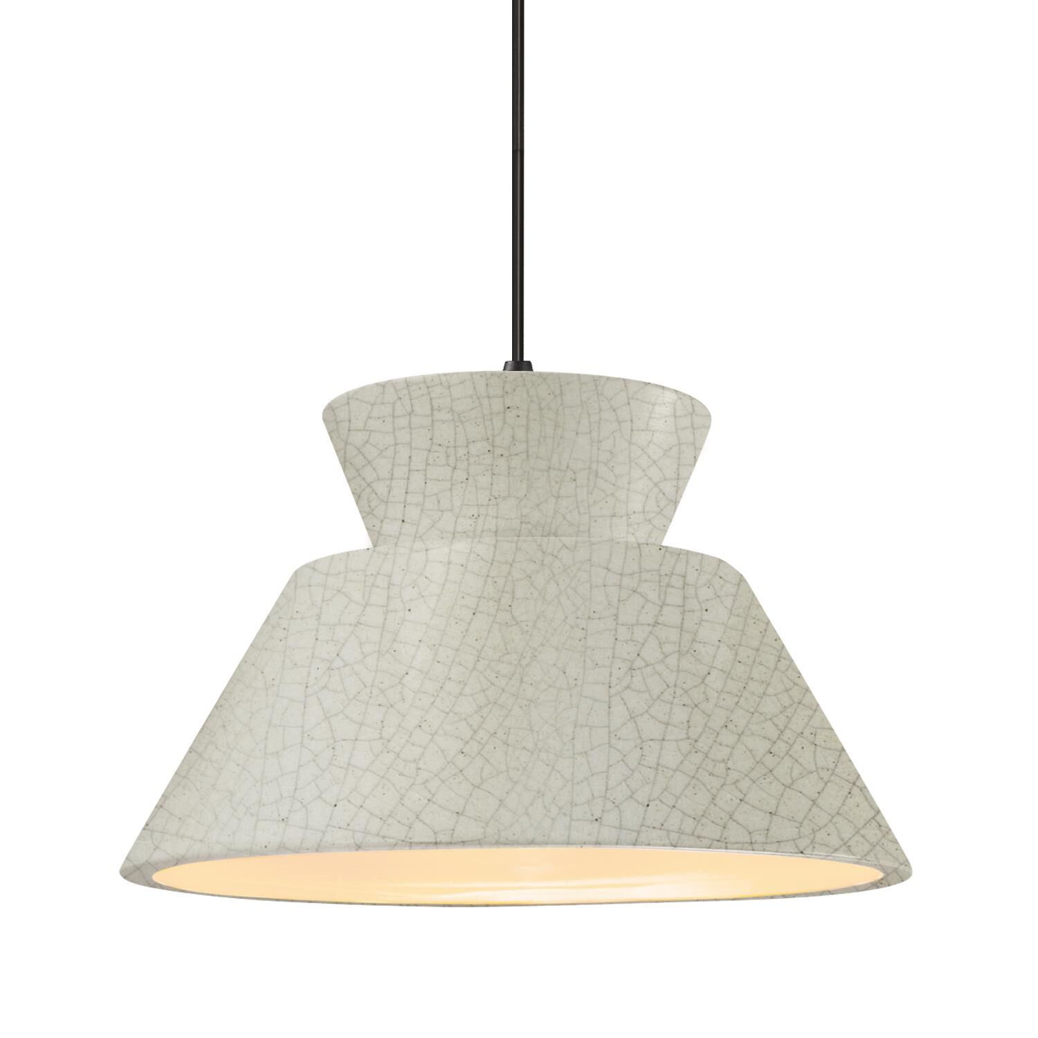 Shown in Matte Black finish and White Crackle shade