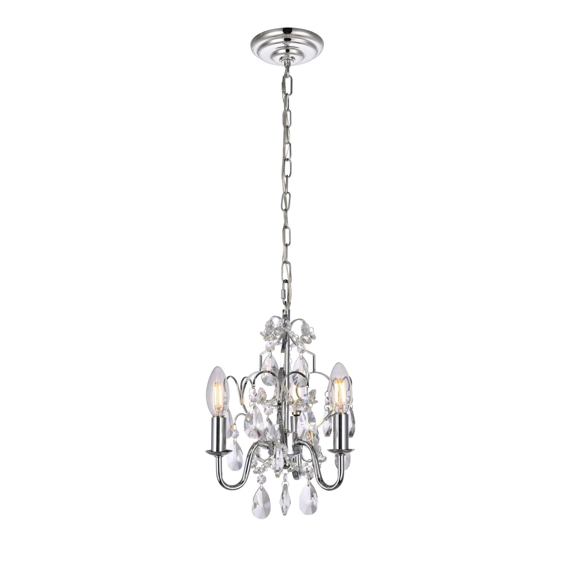 Kaede 9 Inch 3 Light Mini Chandelier by Elegant Lighting