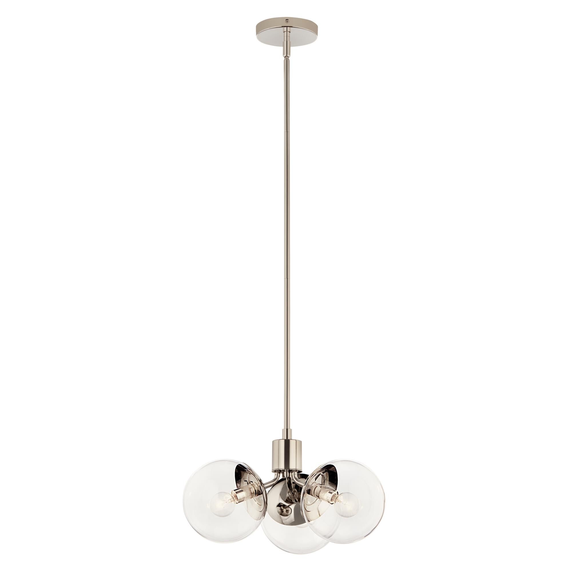 Shown in Polished Nickel finish and Clear glass