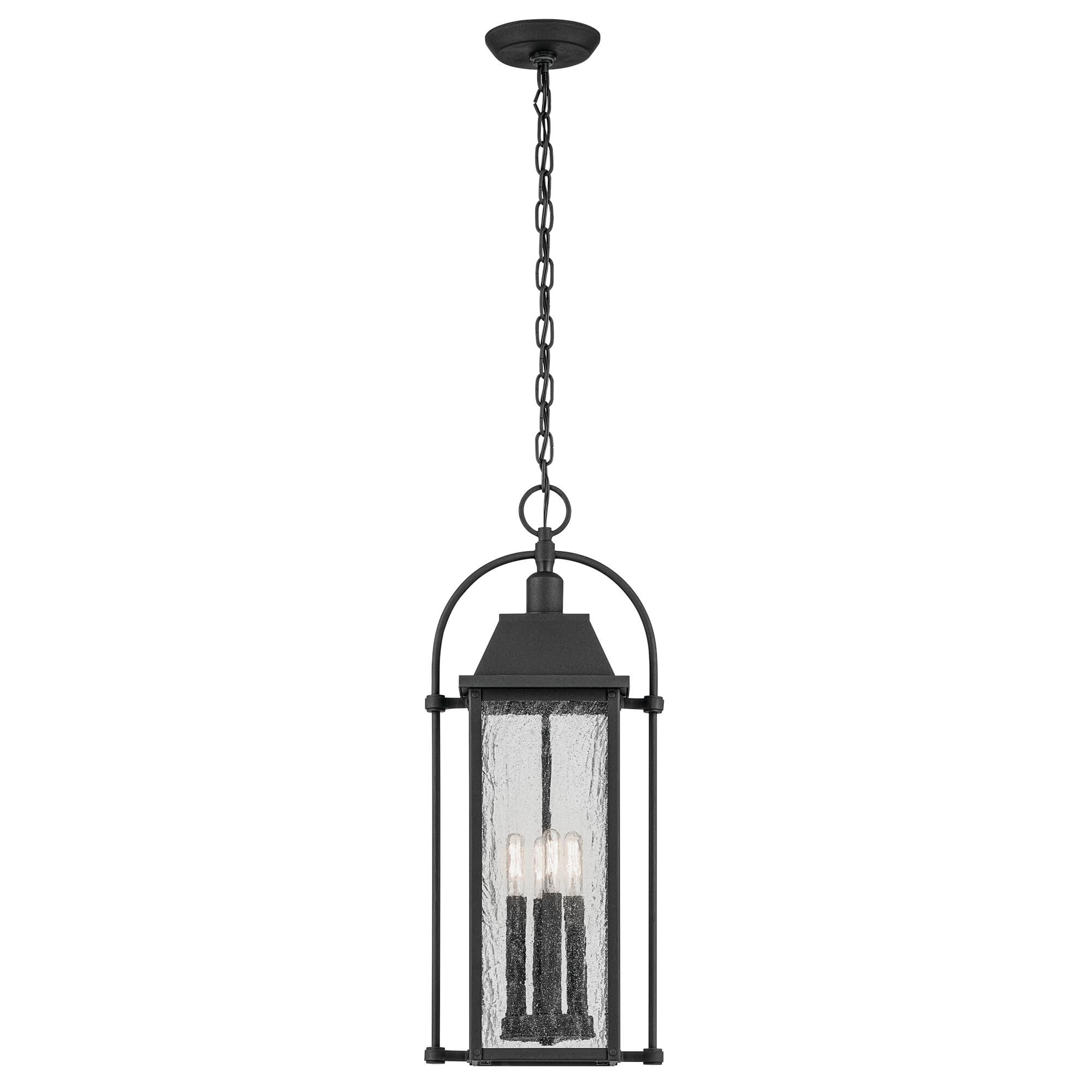 Shown in Textured Black finish and Clear Seeded glass