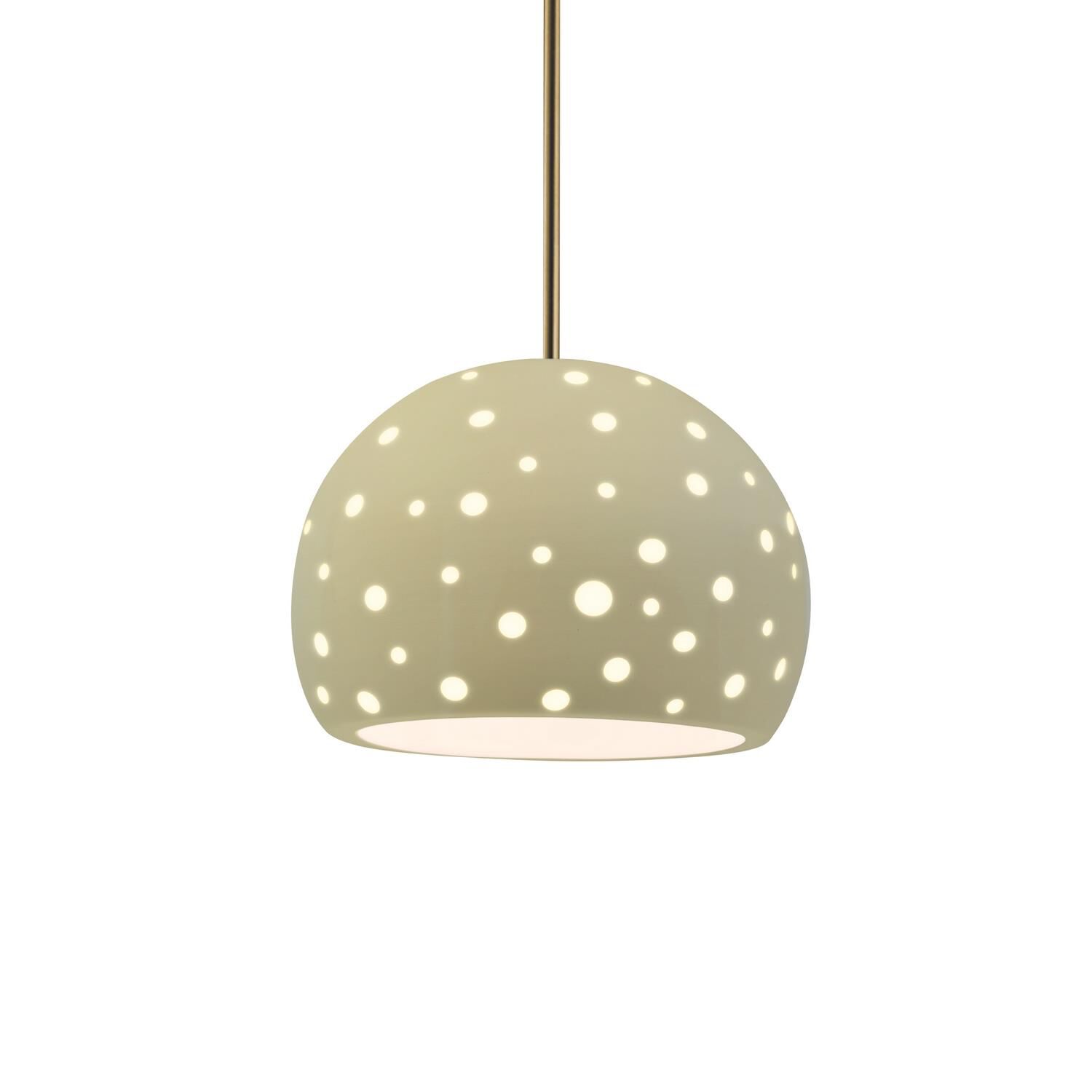 Shown in Antique Brass finish and Vanilla shade