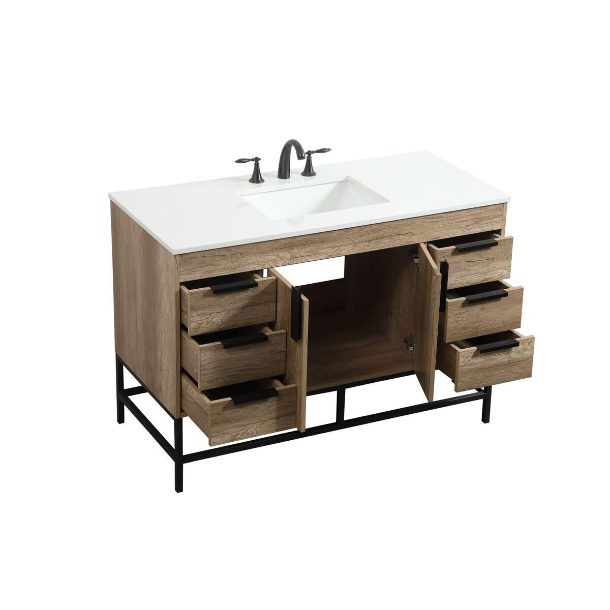 Shown in Natural Oak finish and Without Backsplash accent