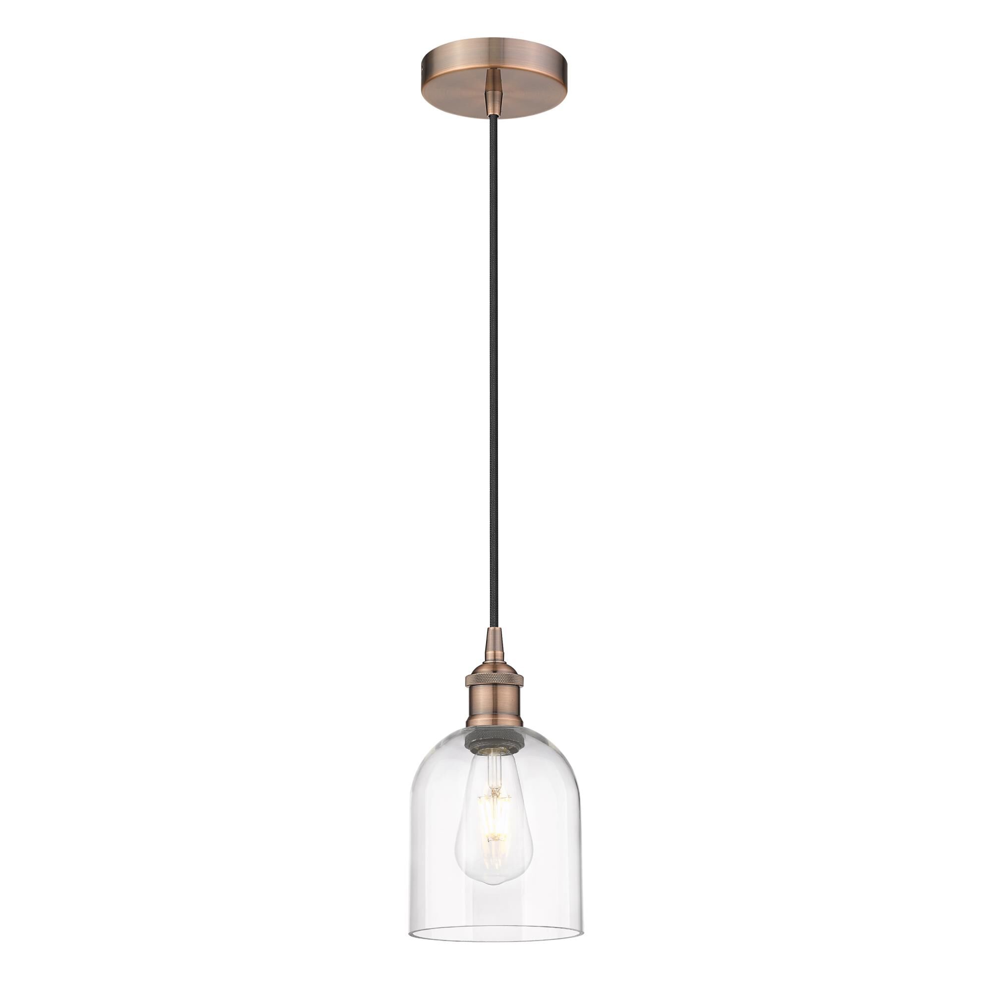 Shown in Antique Copper finish and Clear glass