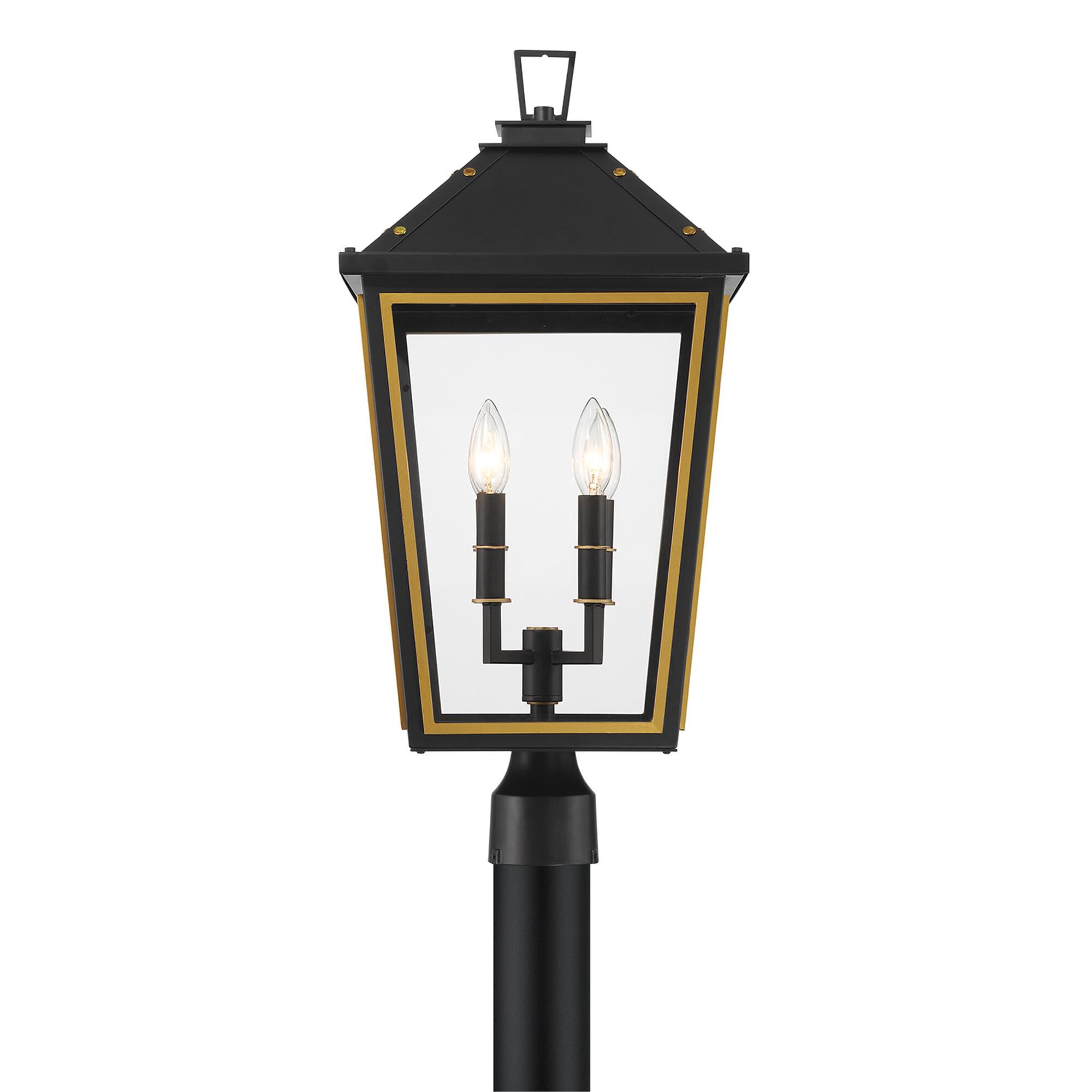 Shown in Matte Black and Textured Gold finish and Clear glass