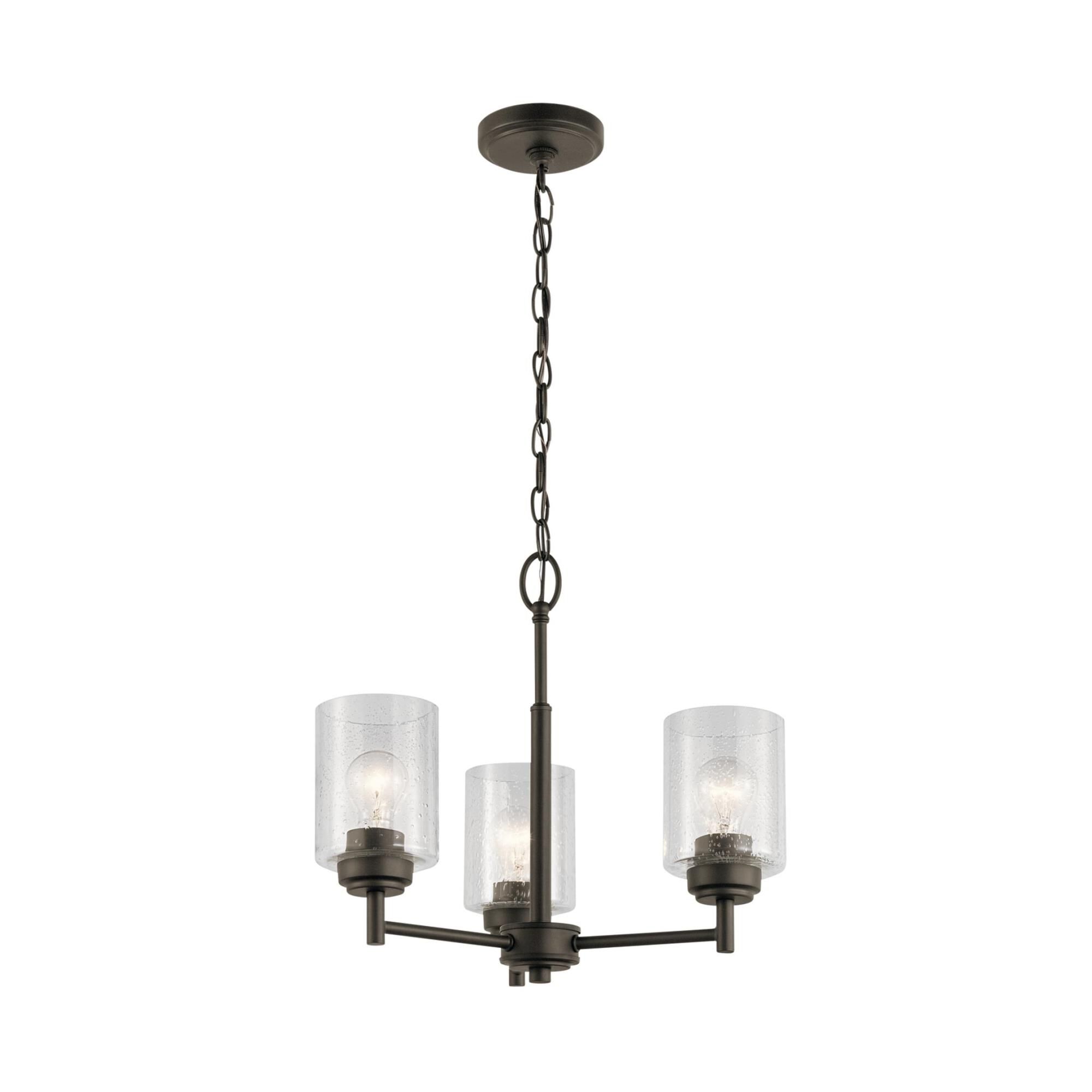 Shown in Olde Bronze finish and Clear Seeded glass