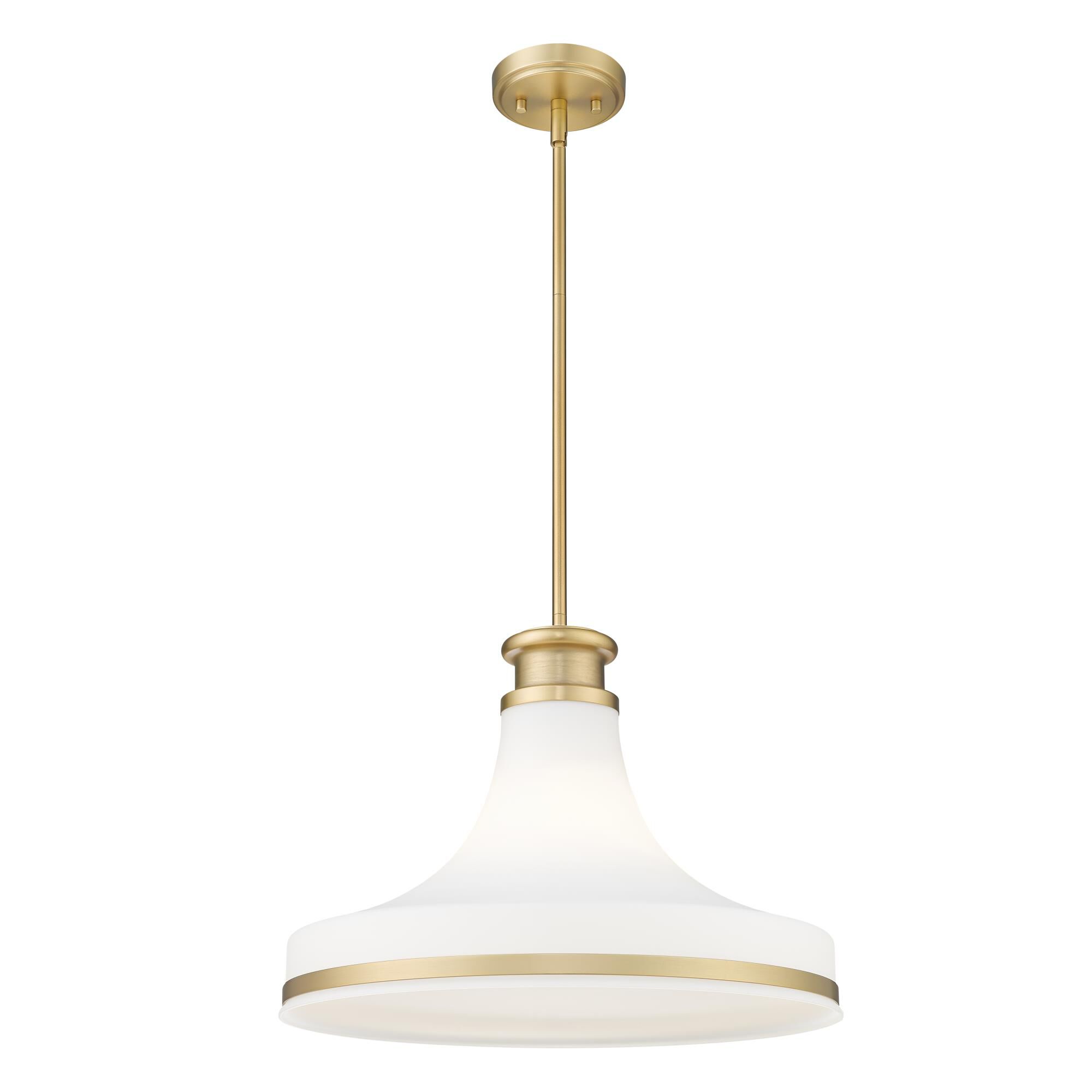 Shown in Modern Gold finish and Matte Opal glass