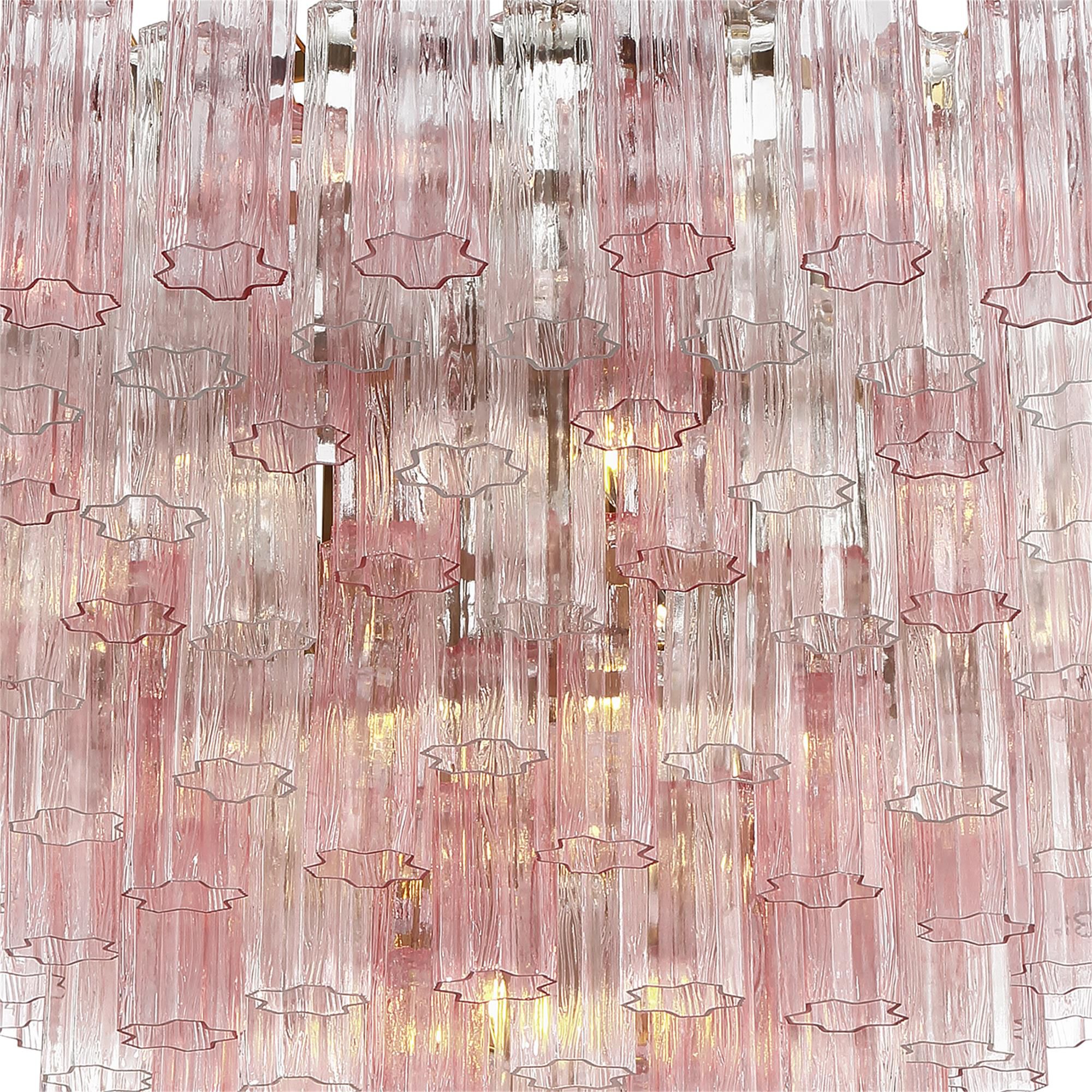 Shown in Aged Brass finish and Tronchi Glass crystal