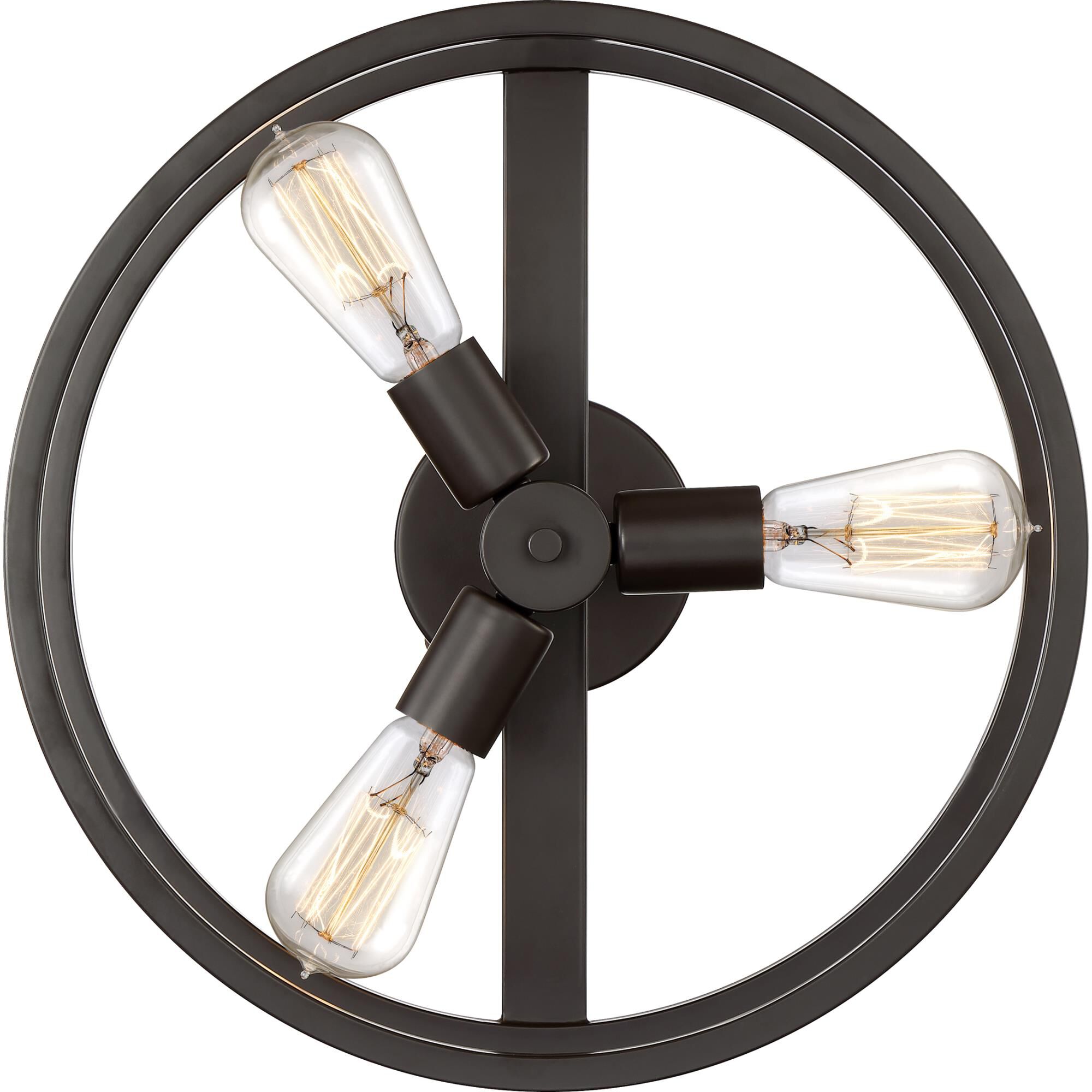 New Harbor 15 Inch 3 Light Semi Flush Mount by Quoizel