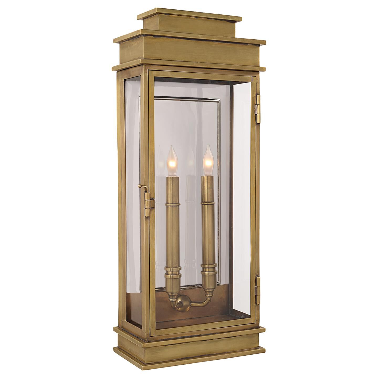 Shown in Antique-Burnished Brass finish and Clear glass