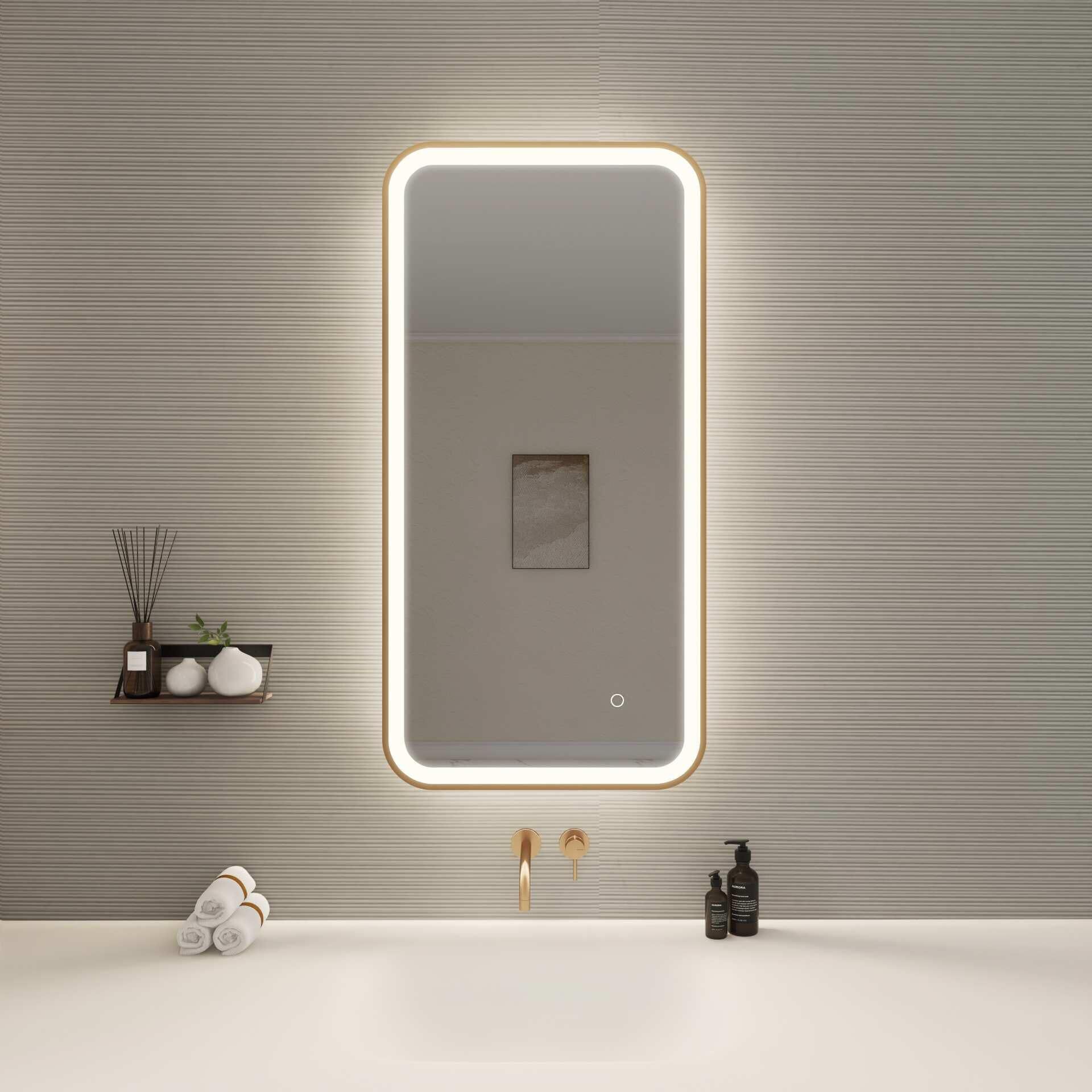 Harmoni 40 Inch Rectangular LED Lighted Mirror by Elegant Decor