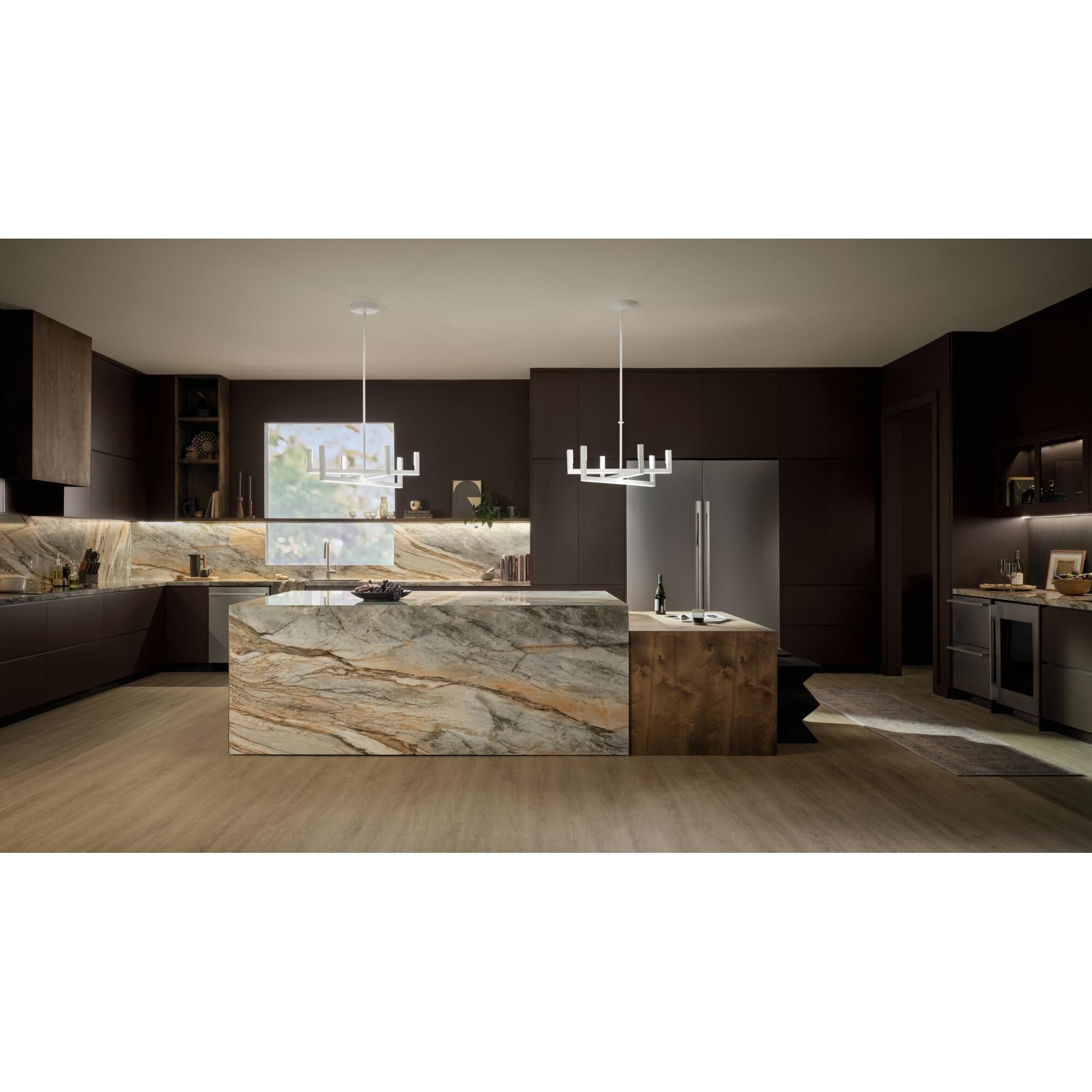 Priam 43 Inch 6 Light LED Chandelier by Elan Lighting