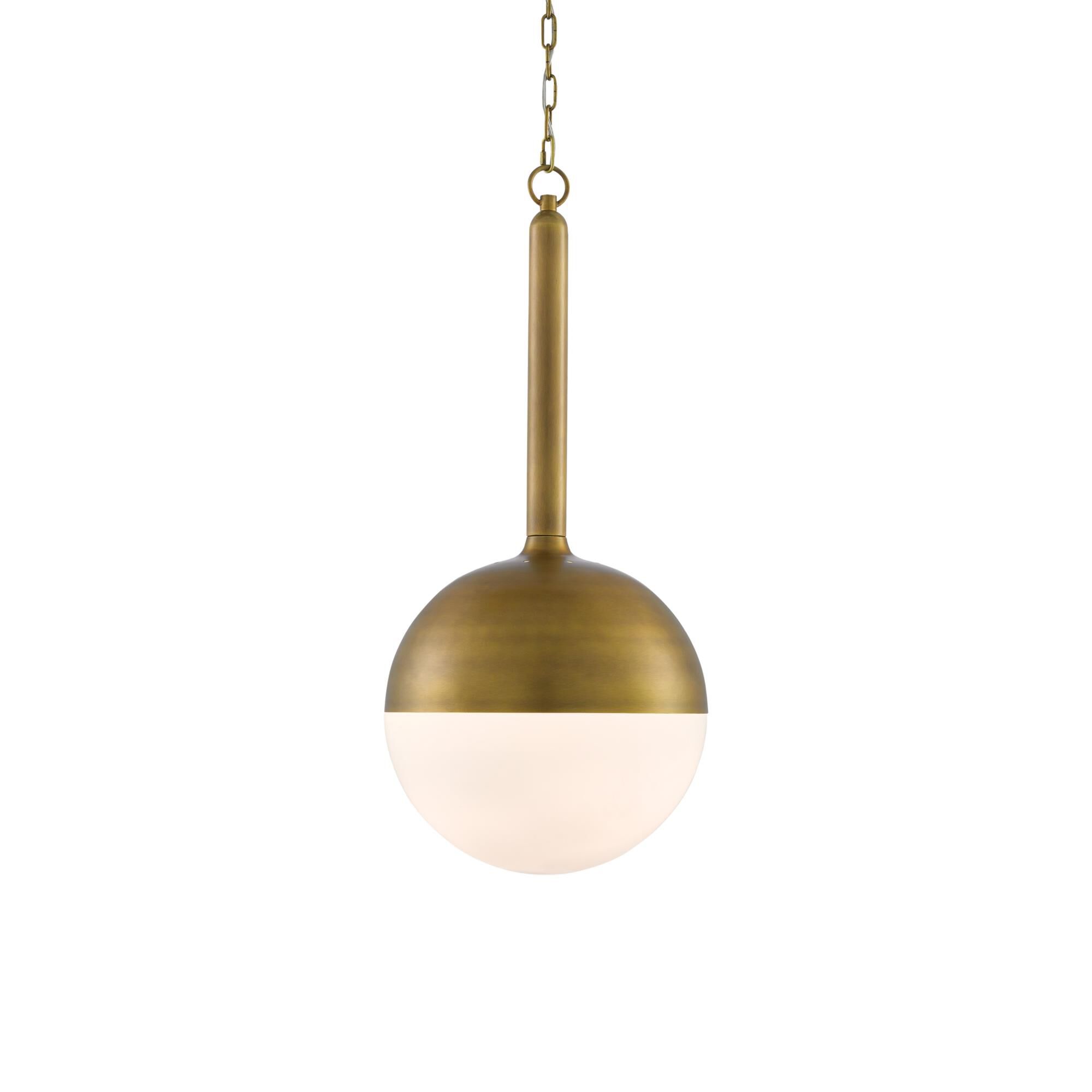 Shown in Antique Brass/Opaque White finish