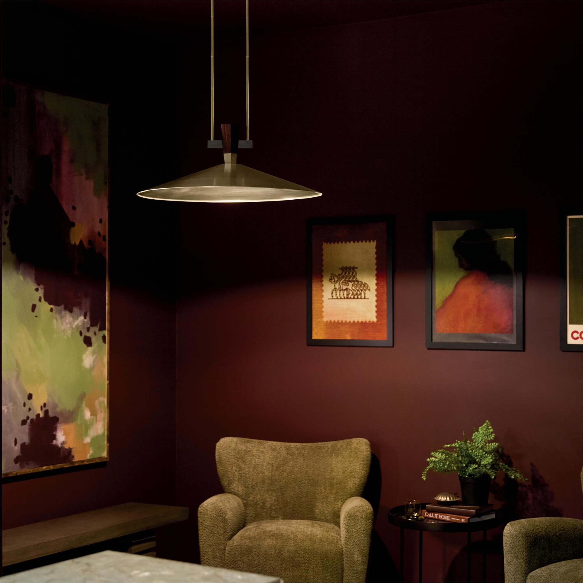 Shown in Black finish and Fabric shade