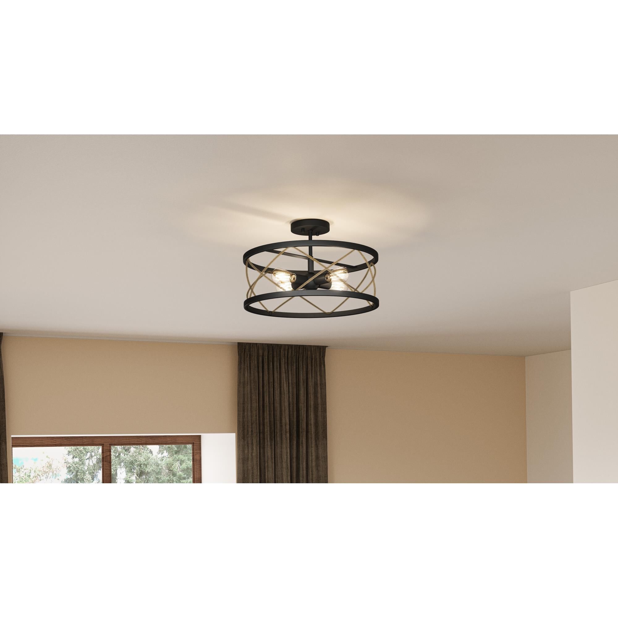 Cedar Park 18 Inch 4 Light Semi Flush Mount by Quoizel