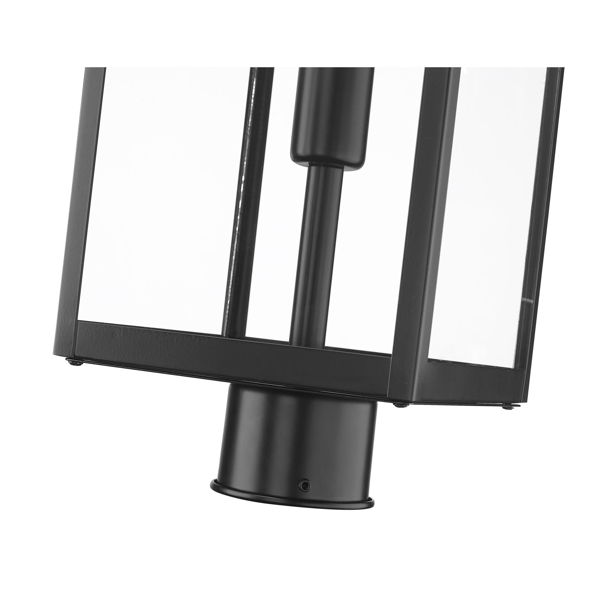 Shown in Black finish and Glass shade