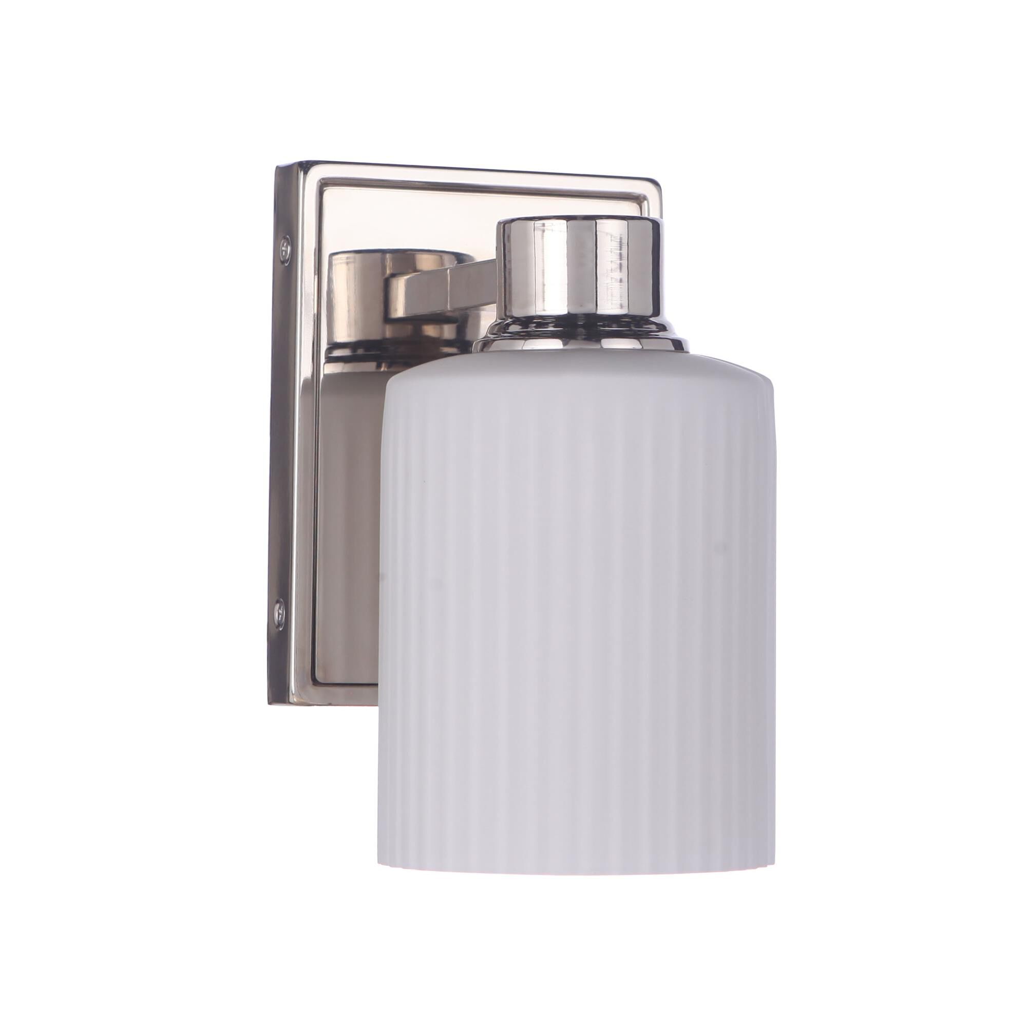 Shown in Polished Nickel finish and Frostwhite glass