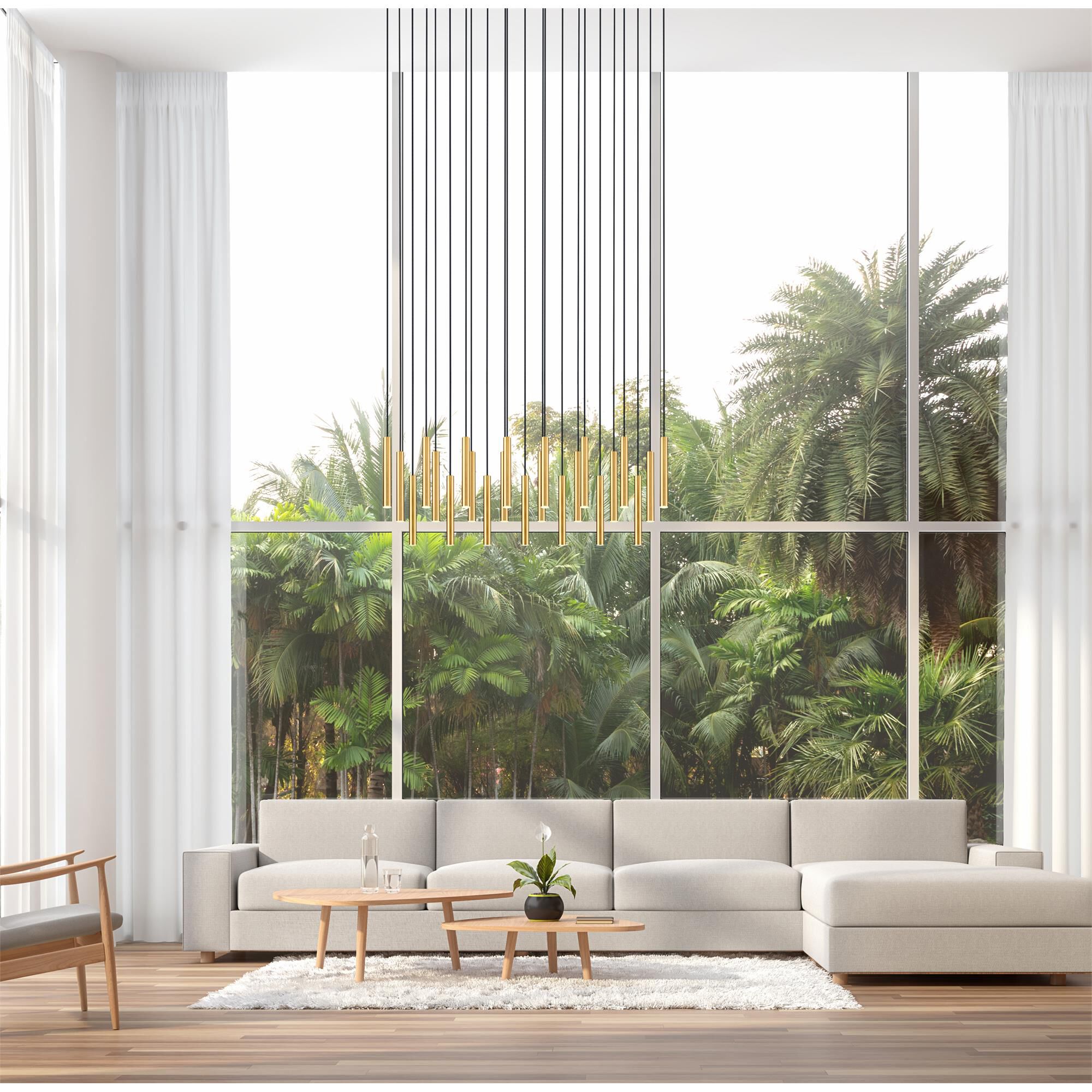 Shown in Modern Gold finish and Modern Gold glass and Modern Gold shade