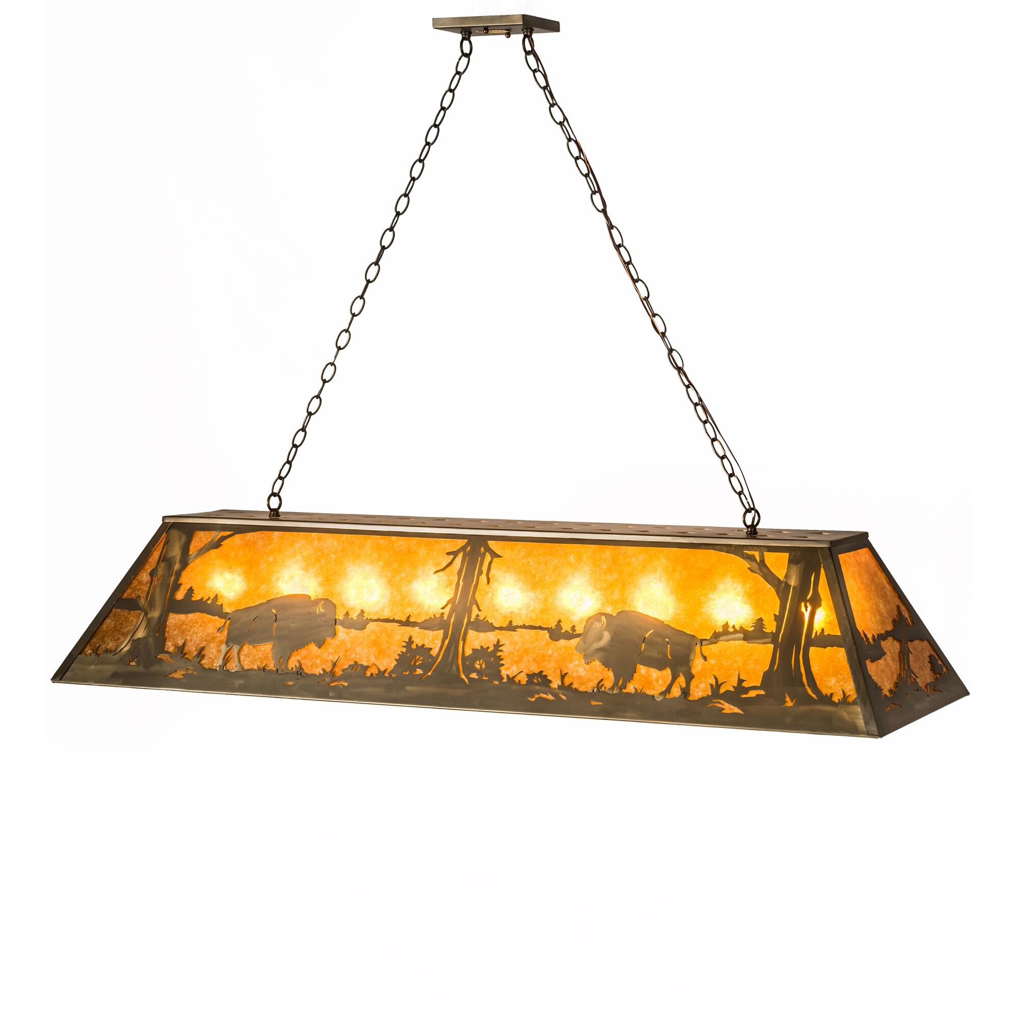 Buffalo At Lake 60 Inch 9 Light Linear Suspension Light by Meyda Lighting