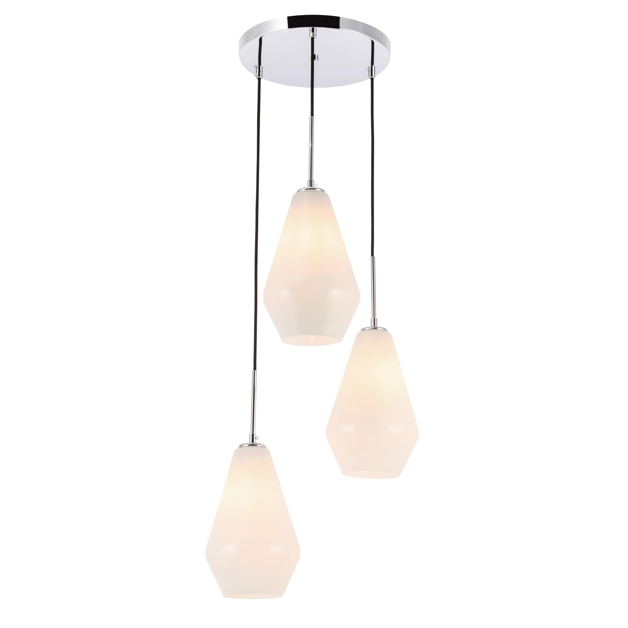 Gene 17 Inch 3 Light Multi Light Pendant by Elegant Lighting