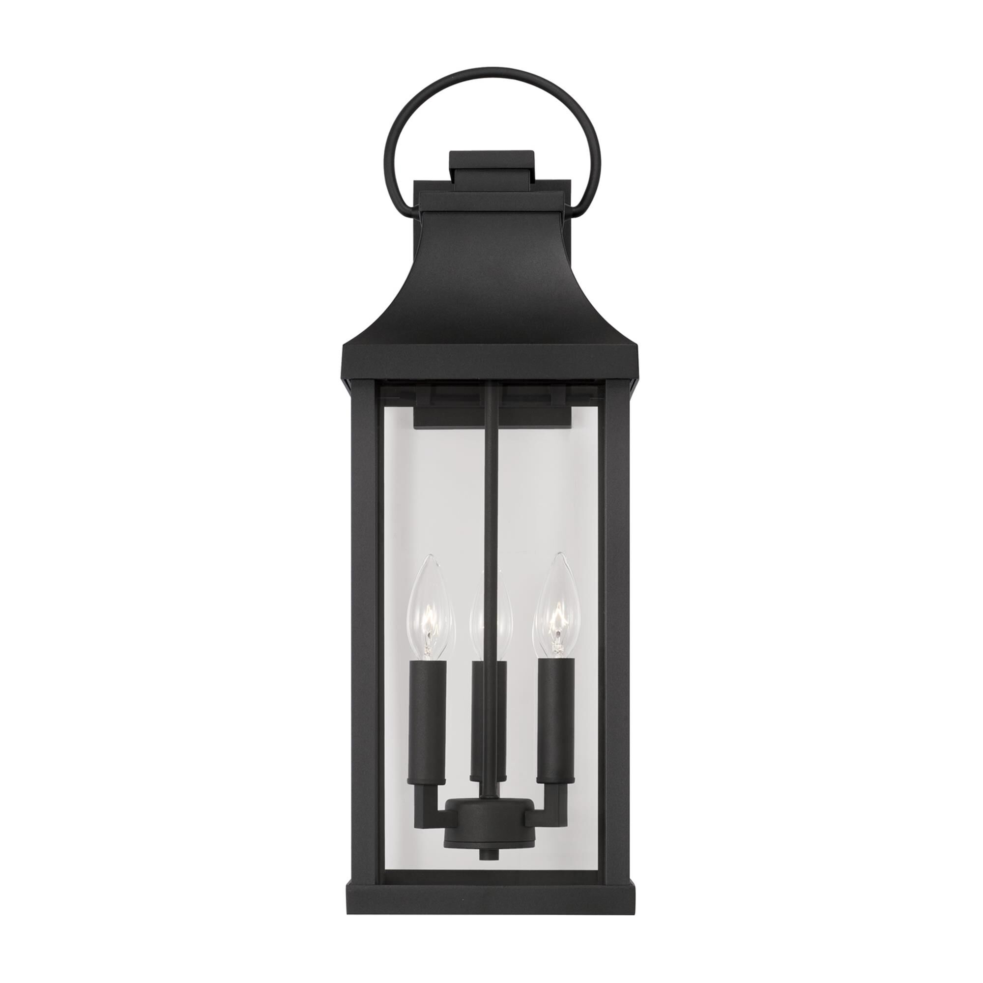 Shown in Black finish and Clear glass