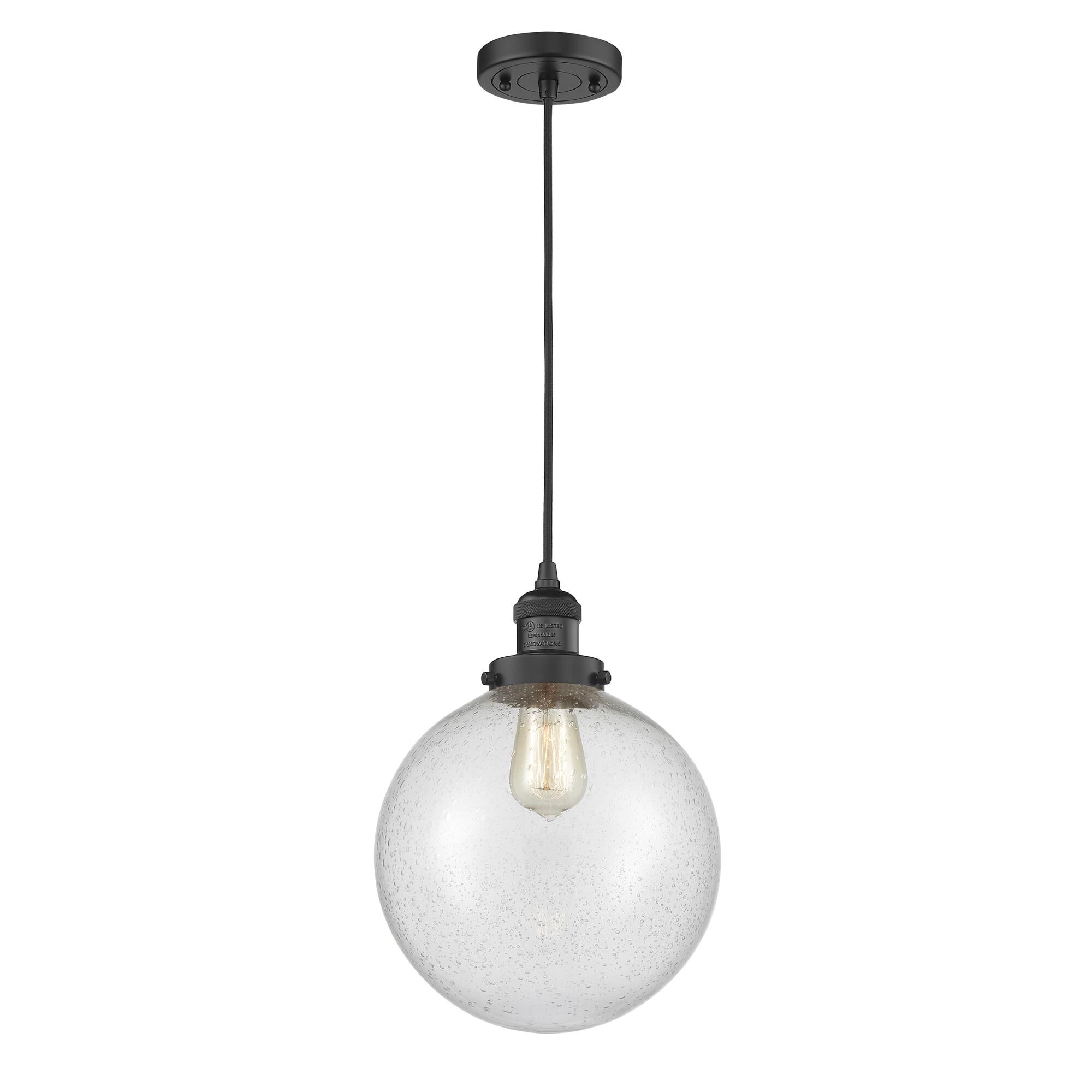 Shown in Matte Black finish and Seedy glass