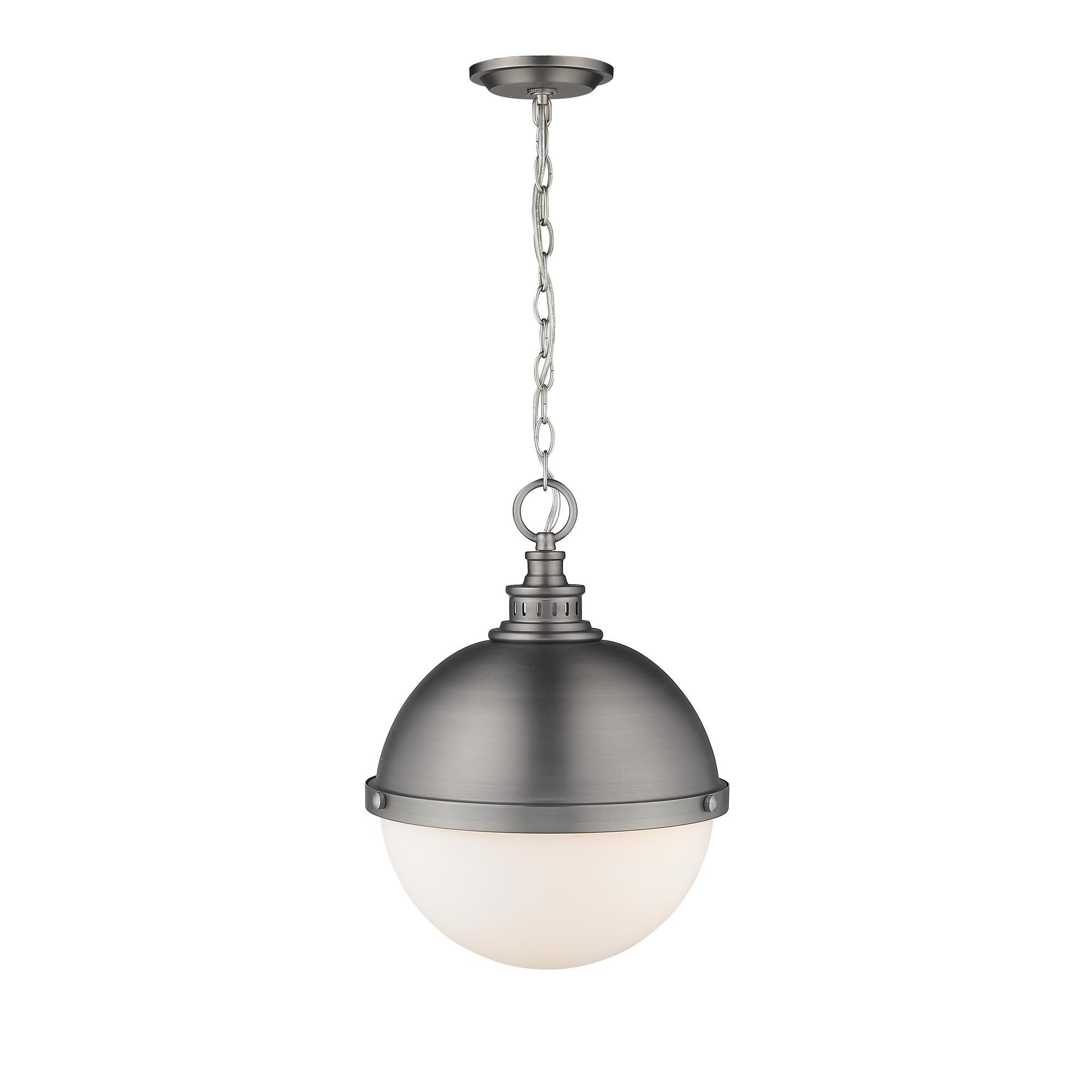 Shown in Antique Nickel finish and Glass shade