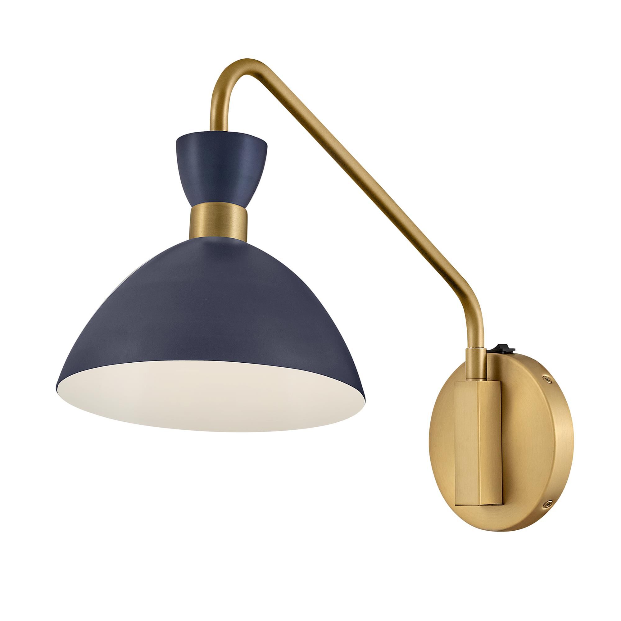 Shown in Matte Navy finish and Heritage Brass accent