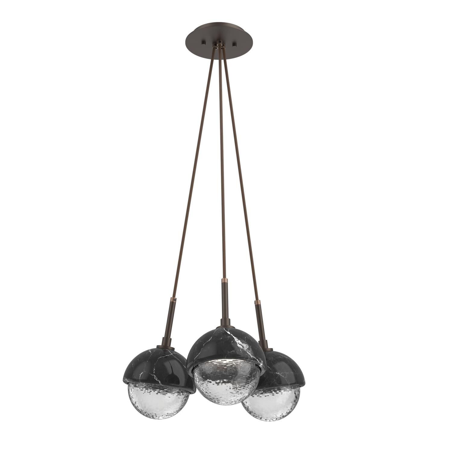 Shown in Flat Bronze finish and Clear glass and Black Marble accent