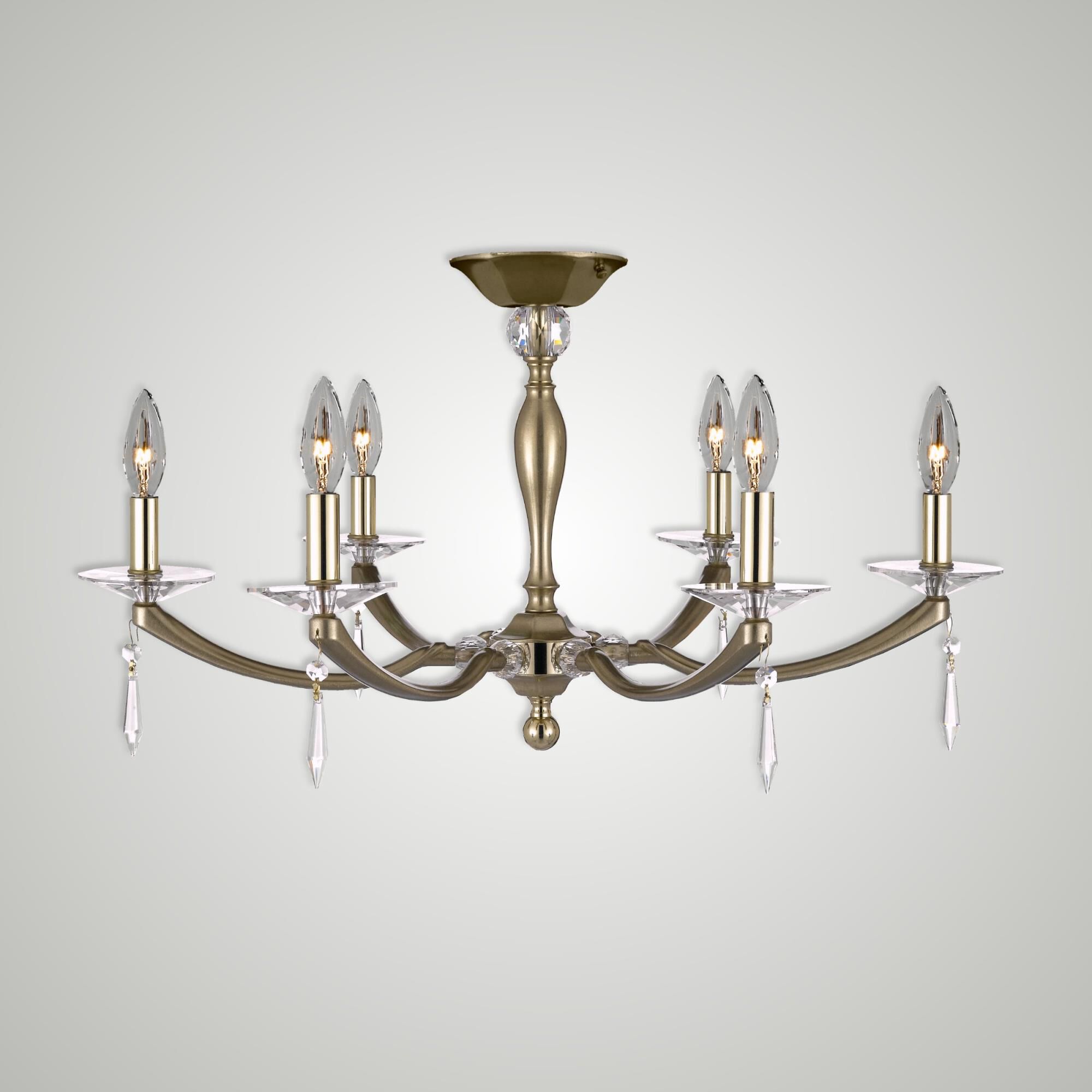 Kensington 26 Inch 6 Light Semi Flush Mount by American Brass and Crystal
