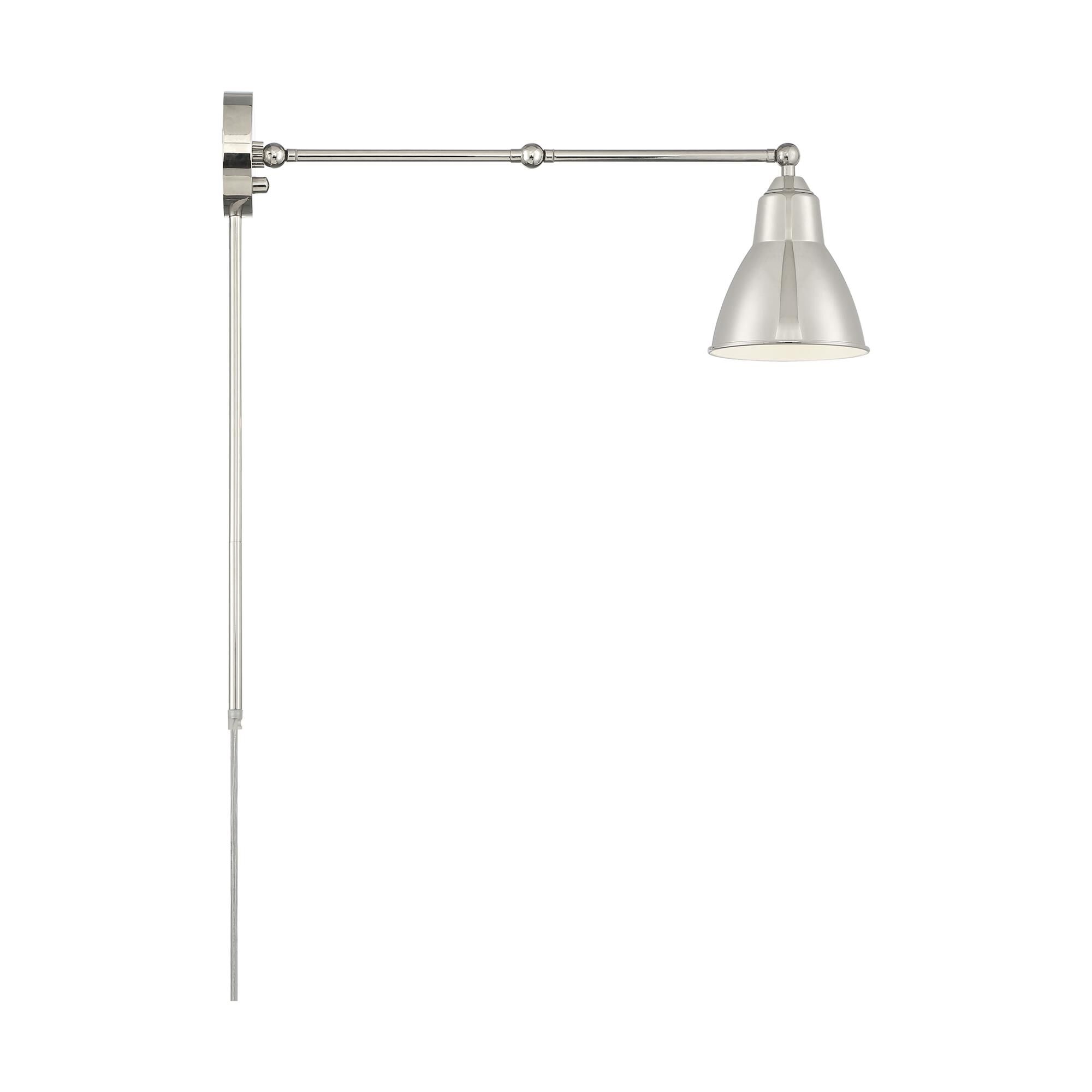 Shown in Polished Nickel finish and Polished Nickel Outside, Painted White Inside shade