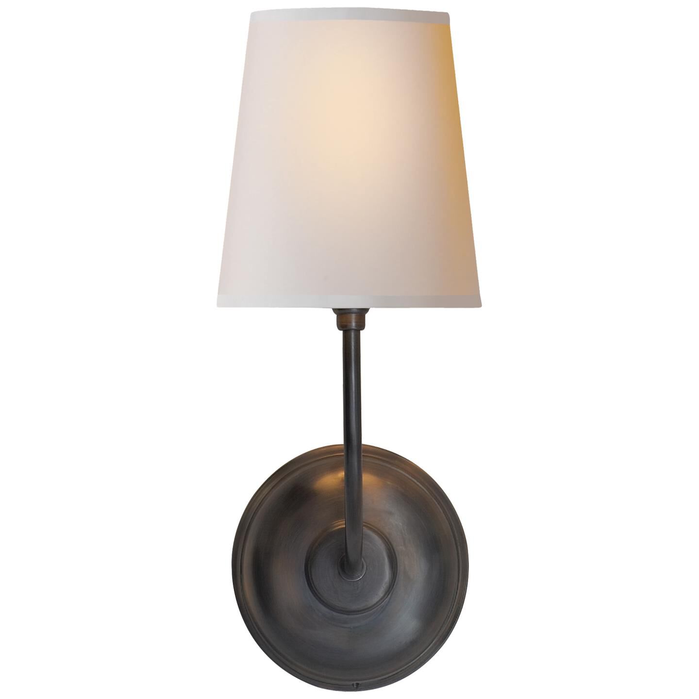 Shown in Bronze finish and Natural Paper shade 