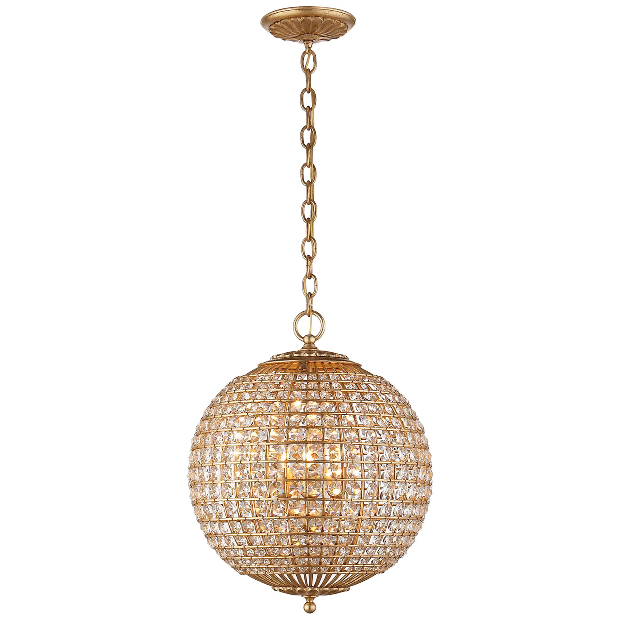 Shown in Gild finish and Crystal glass