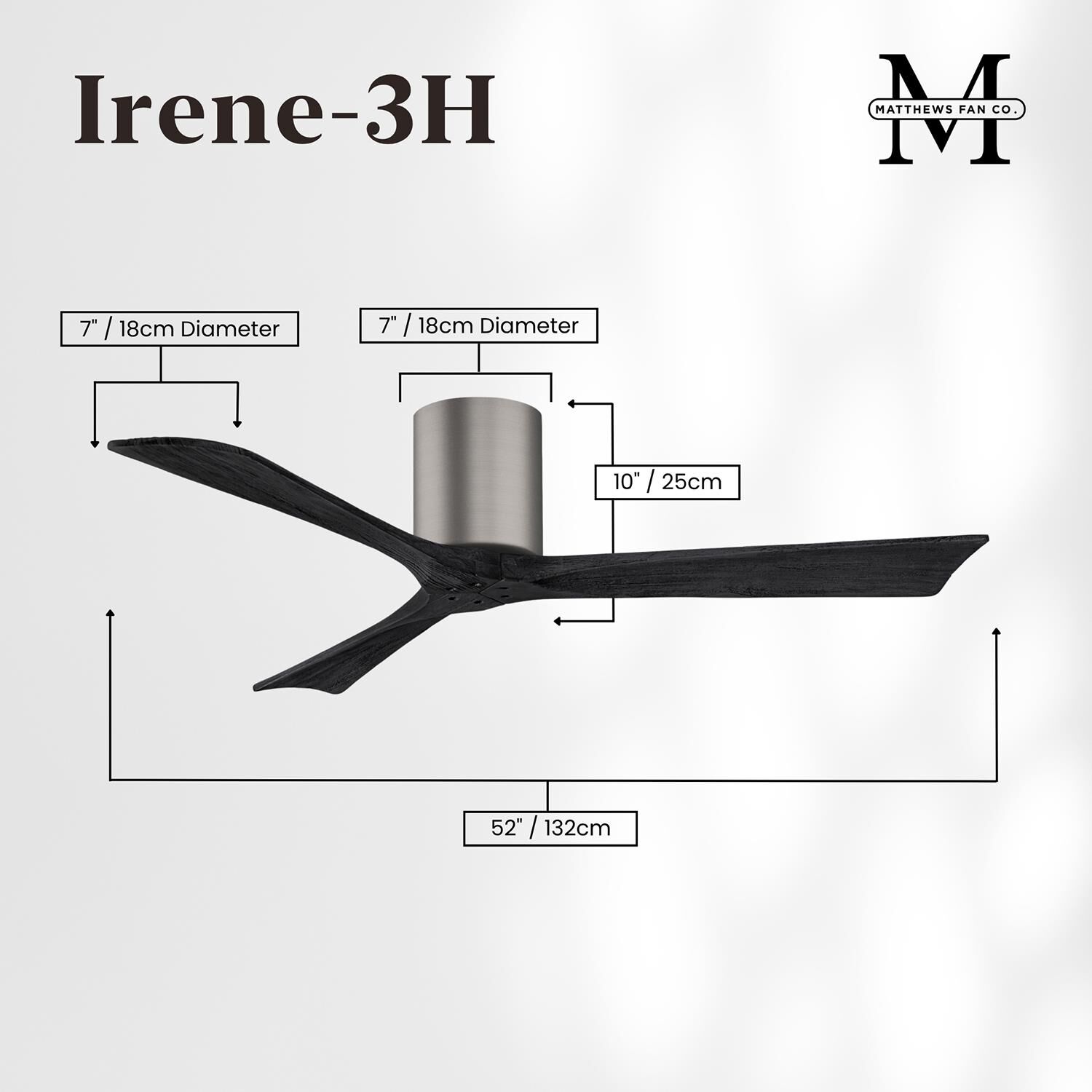 Irene 52 Inch Flush Mount Fan by Matthews Fan Company