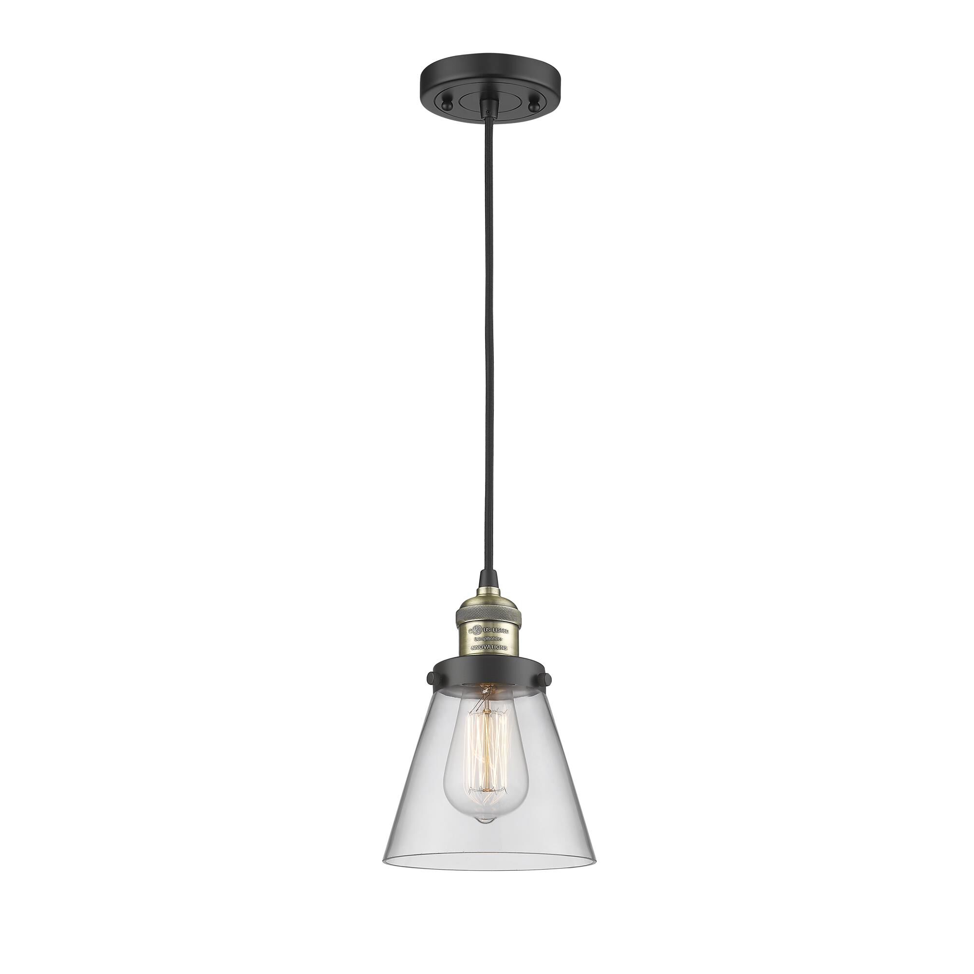 Shown in Black Antique Brass finish and Clear glass