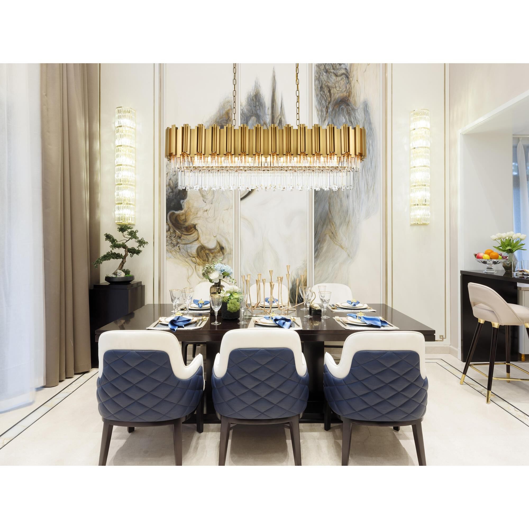 Willow 47 Inch Linear Suspension Light by Elegant Lighting